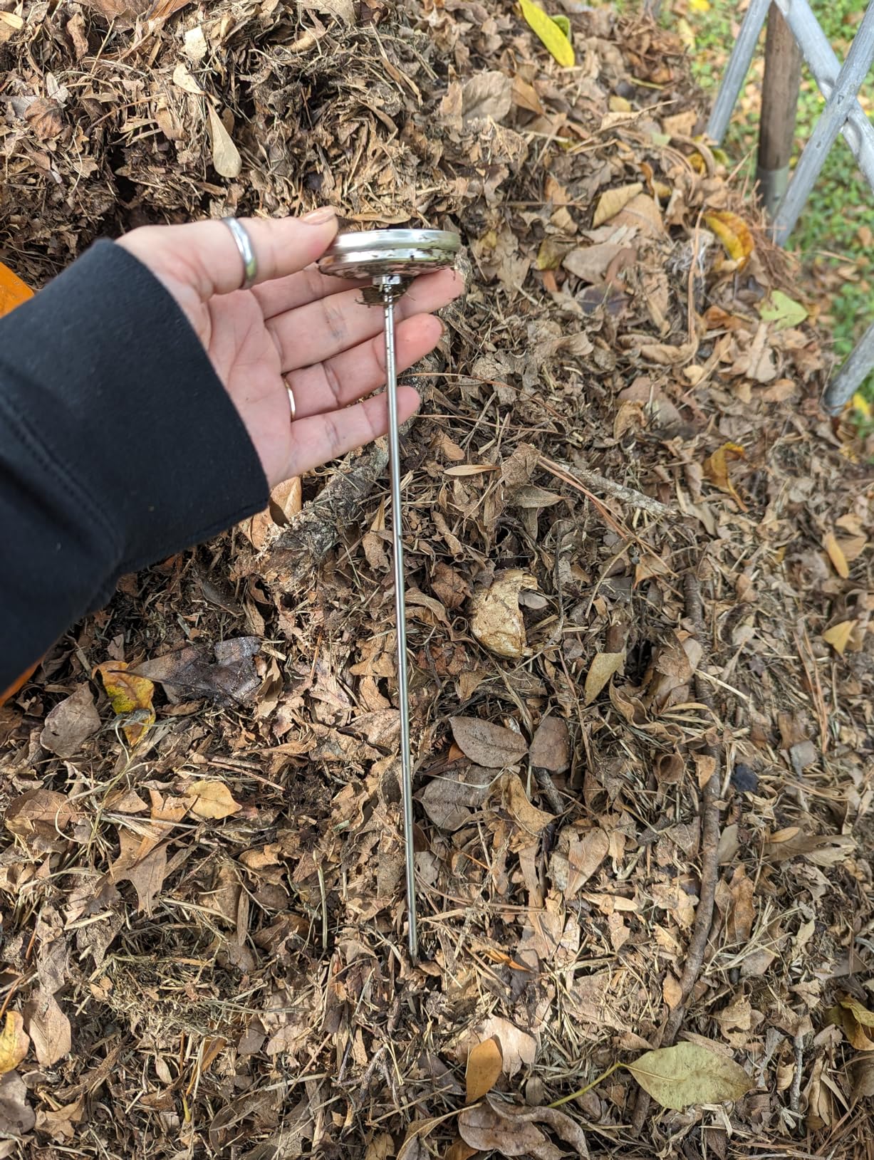 Compost Thermometer Stainless Steel Dial - Ideal Composting Soil Thermometer with 50MM Diameter C and F Dial and 295MM Compost Temperature Gauge Probe customer photo 2