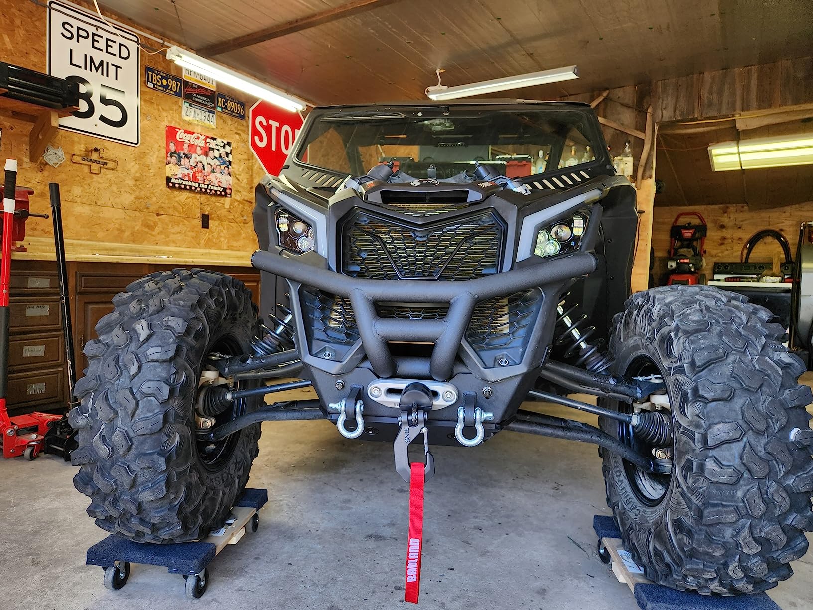 SuperATV Winch Ready Front Bumper For Can-Am Maverick X3, Mount Any SuperATV Black Ops Winches, Includes 2 Tow Clevises And ARMW Armor For Protection, Full Front End Protection, See Fitment, USA Made customer photo 1