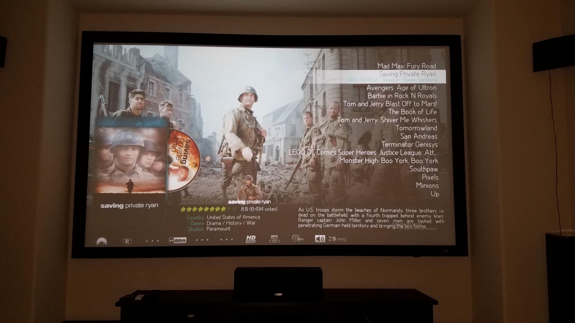 Akia Screens 100 Inch Fixed Frame Projector Screen, 16:9, 8K / 4K Ultra HD Projector & 3D Ready, Wall Mount CINEWHITE UHD-B Indoor Projection Screen for Home Theater, Cinema AK-FF100WH2 customer photo 2