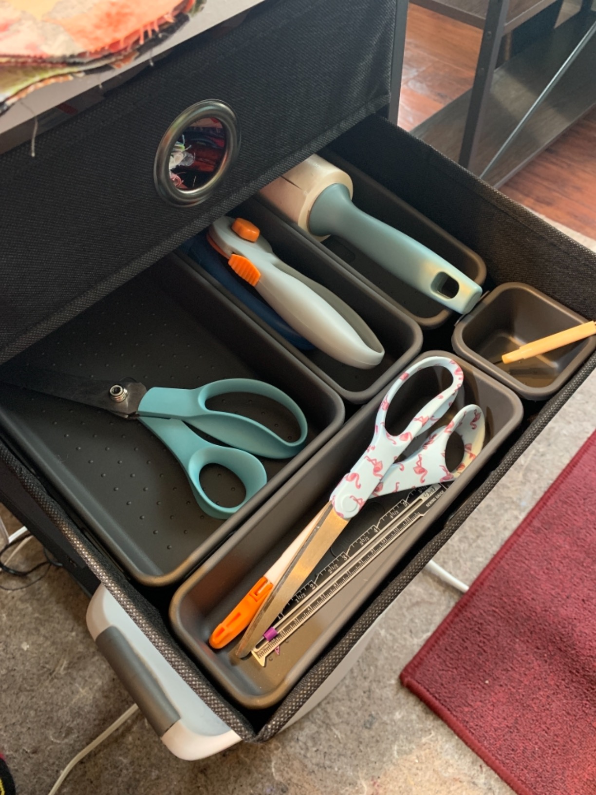 Sew Ready Eclipse Hobby and Sewing Machine Table - White Sewing Table with Gray Storage Drawers + Large Lower Shelf - Can Also Be Used as Computer Desk customer photo 2