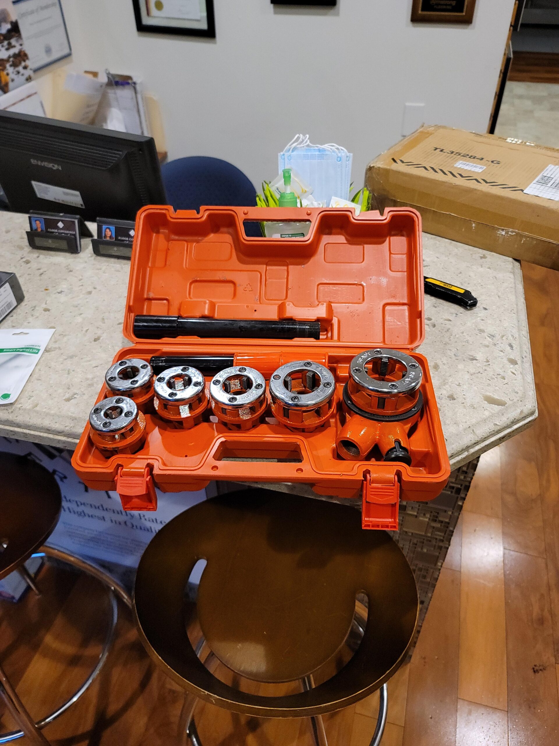 GOFLAME Ratchet Pipe Threader Kit Set Portable W/6 Dies and Case Gas Manual Ratcheting Pipe Threading Tool Set customer photo 1