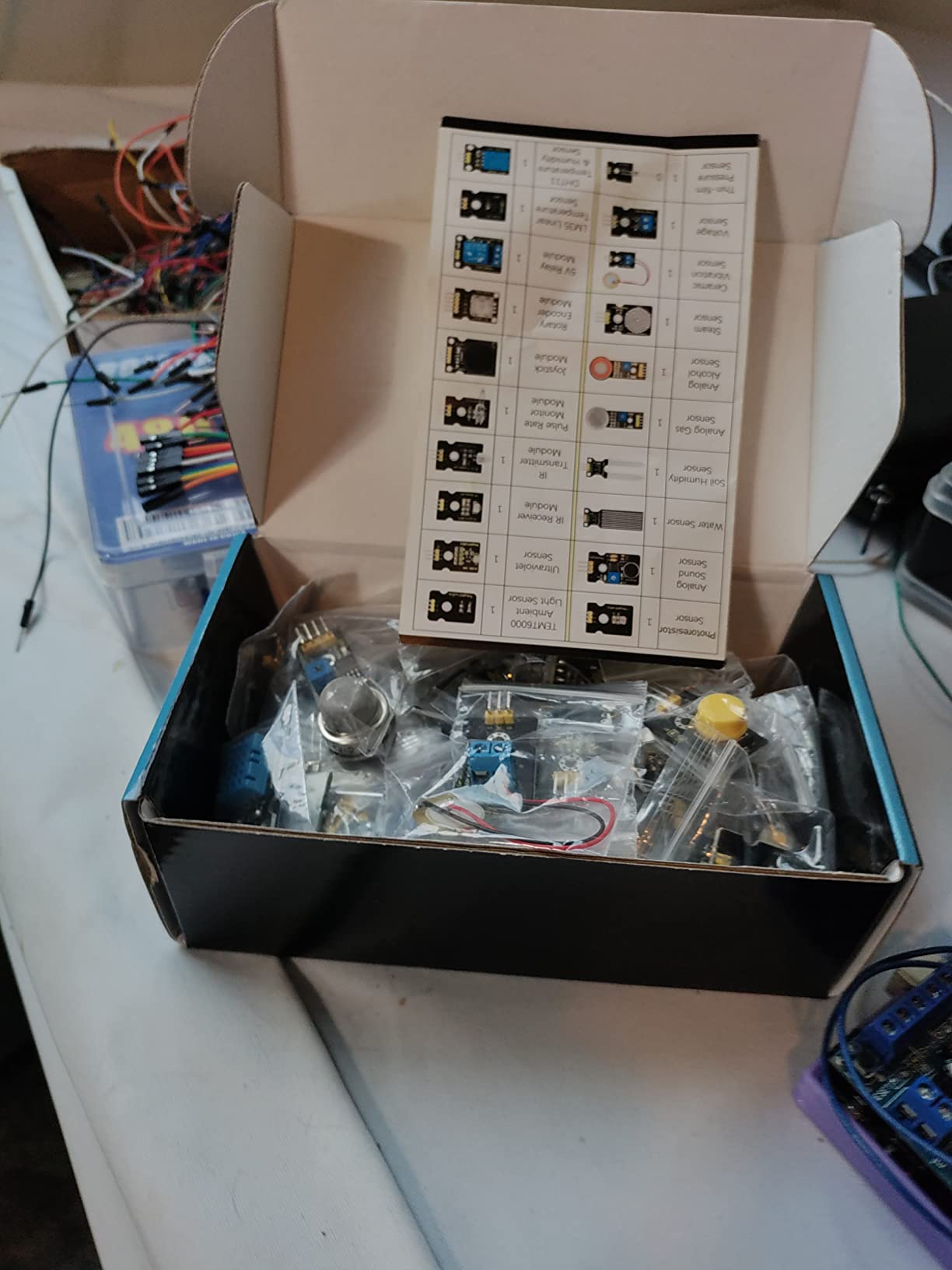 Keyestudio 48 Sensors Modules Starter Kit for Arduino with LCD, 5v Relay, Sound, LED Modules, Servo Motor, Motion, Pressure Sensor, Gas Sensor customer photo 1