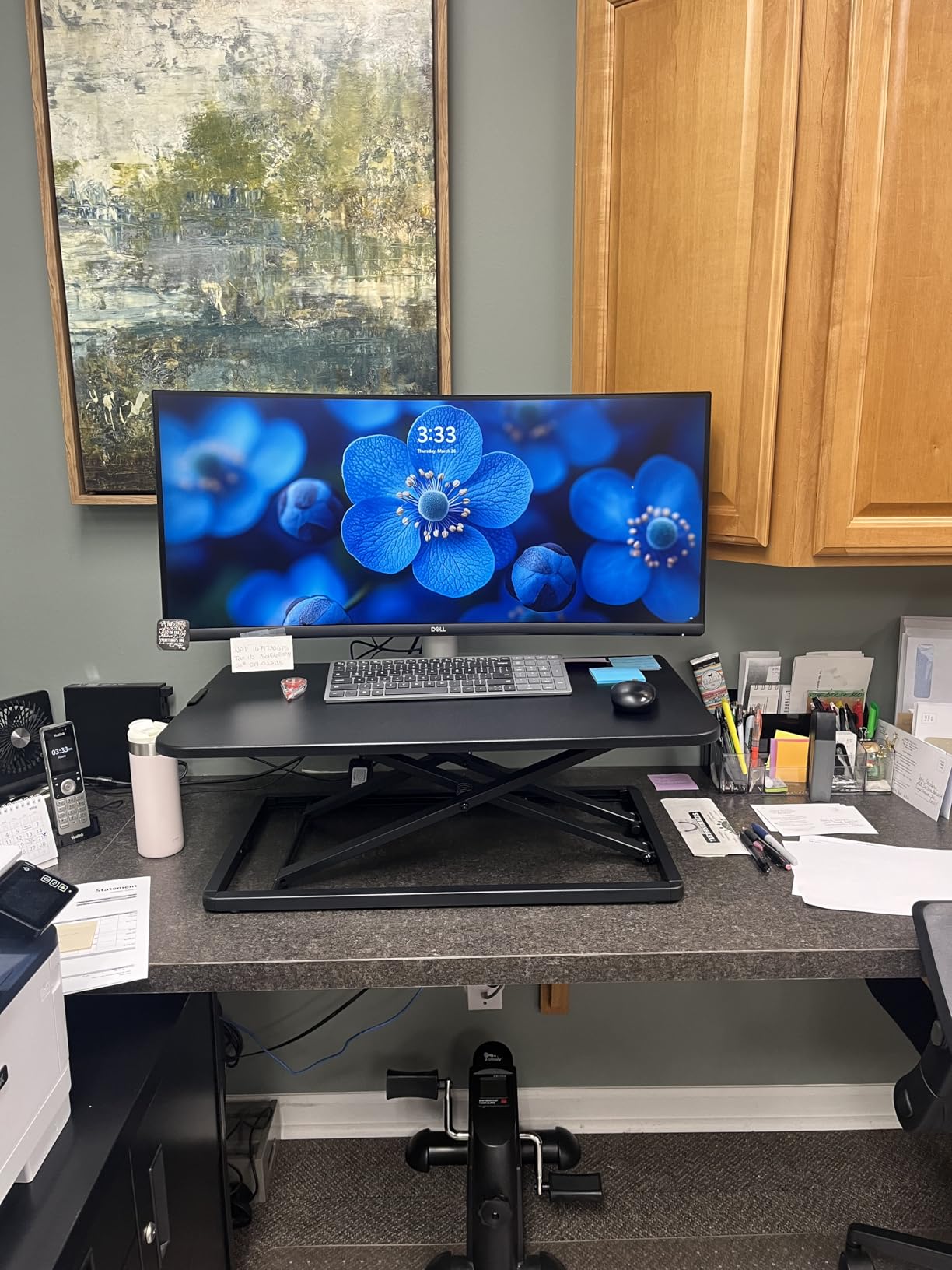 VIVO Economy Single Top Height Adjustable 29 inch Standing Desk Converter, Sit Stand Tabletop Monitor and Laptop Riser Platform Workstation, DESK-V000U customer photo 1