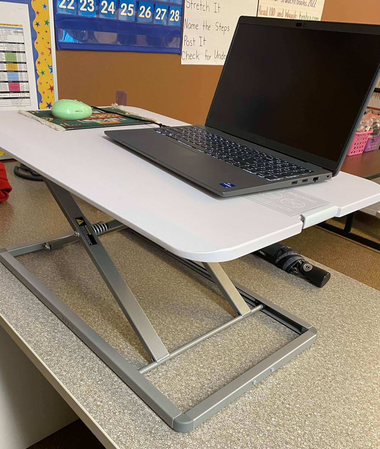 VIVO Economy Single Top Height Adjustable 29 inch Standing Desk Converter, Sit Stand Tabletop Monitor and Laptop Riser Platform Workstation, DESK-V000U customer photo 2