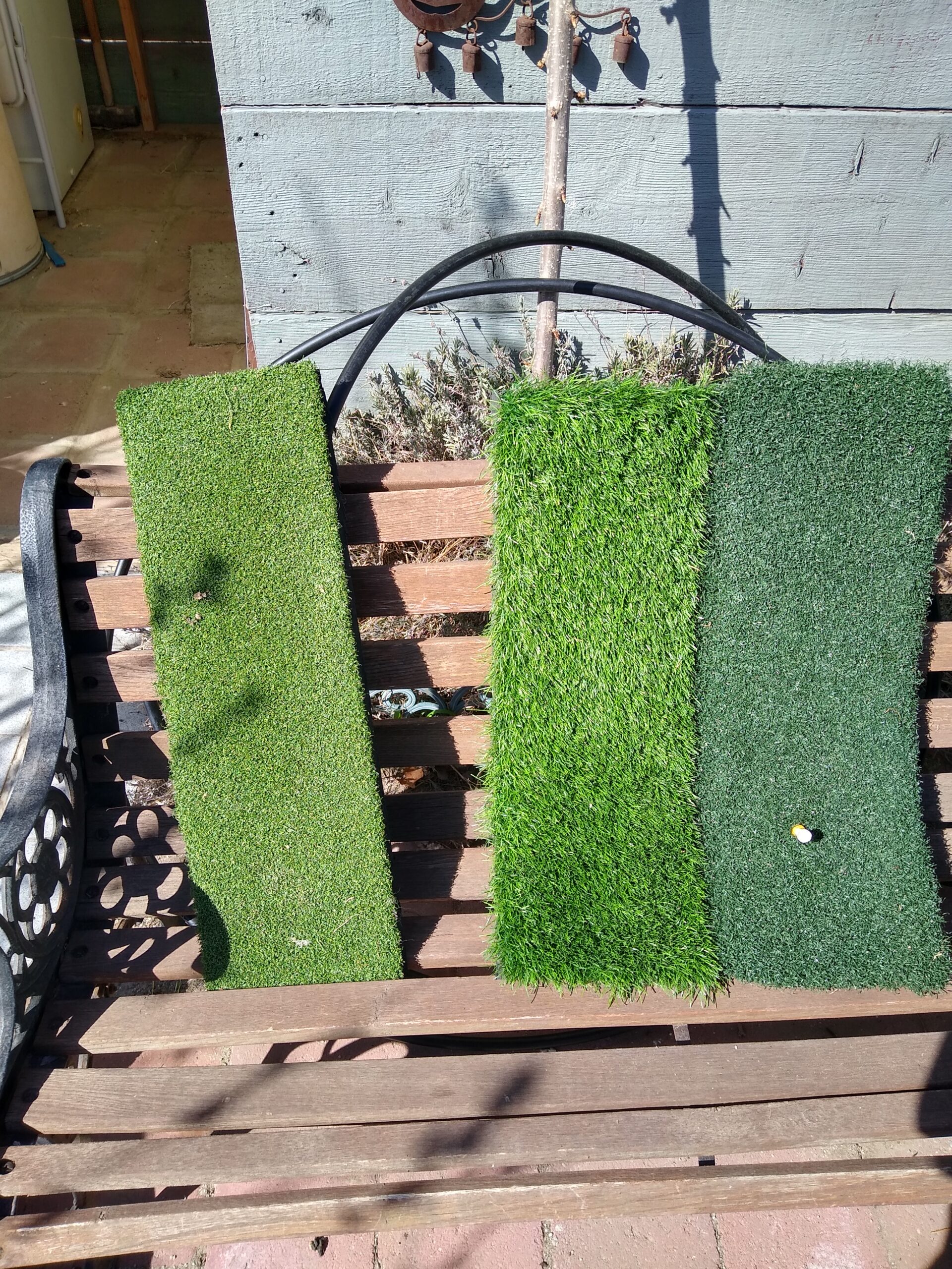 GoSports Tri-Turf XL Golf Hitting Mat - 24x24 in Golf Practice Mat for Indoor/Outdoor Training, Fairway Rough Tee Turf, Portable Golf Mat for Backyard, Garage & Golf Simulator Use customer photo 2