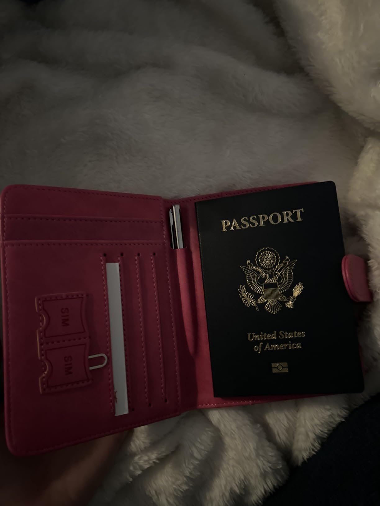 Passport Holder Cover Wallet RFID Blocking Leather Card Case Travel Accessories for Women Men (Pink) customer photo 2