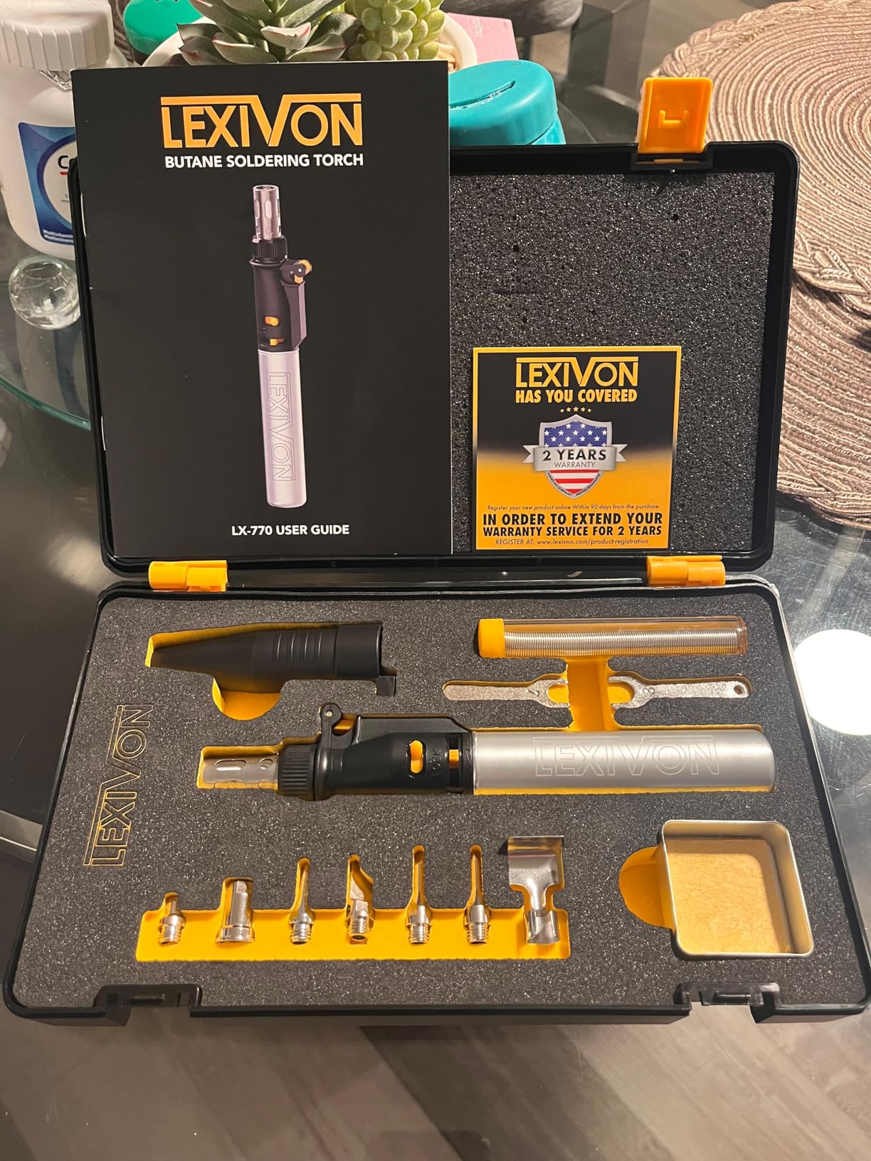 LEXIVON Butane Soldering Iron Multi-Purpose Kit | Cordless Self-Igniting Adjustable Flame 7-Tip Set | Pro Grade 125-Watt Equivalent (LX-770) customer photo 1
