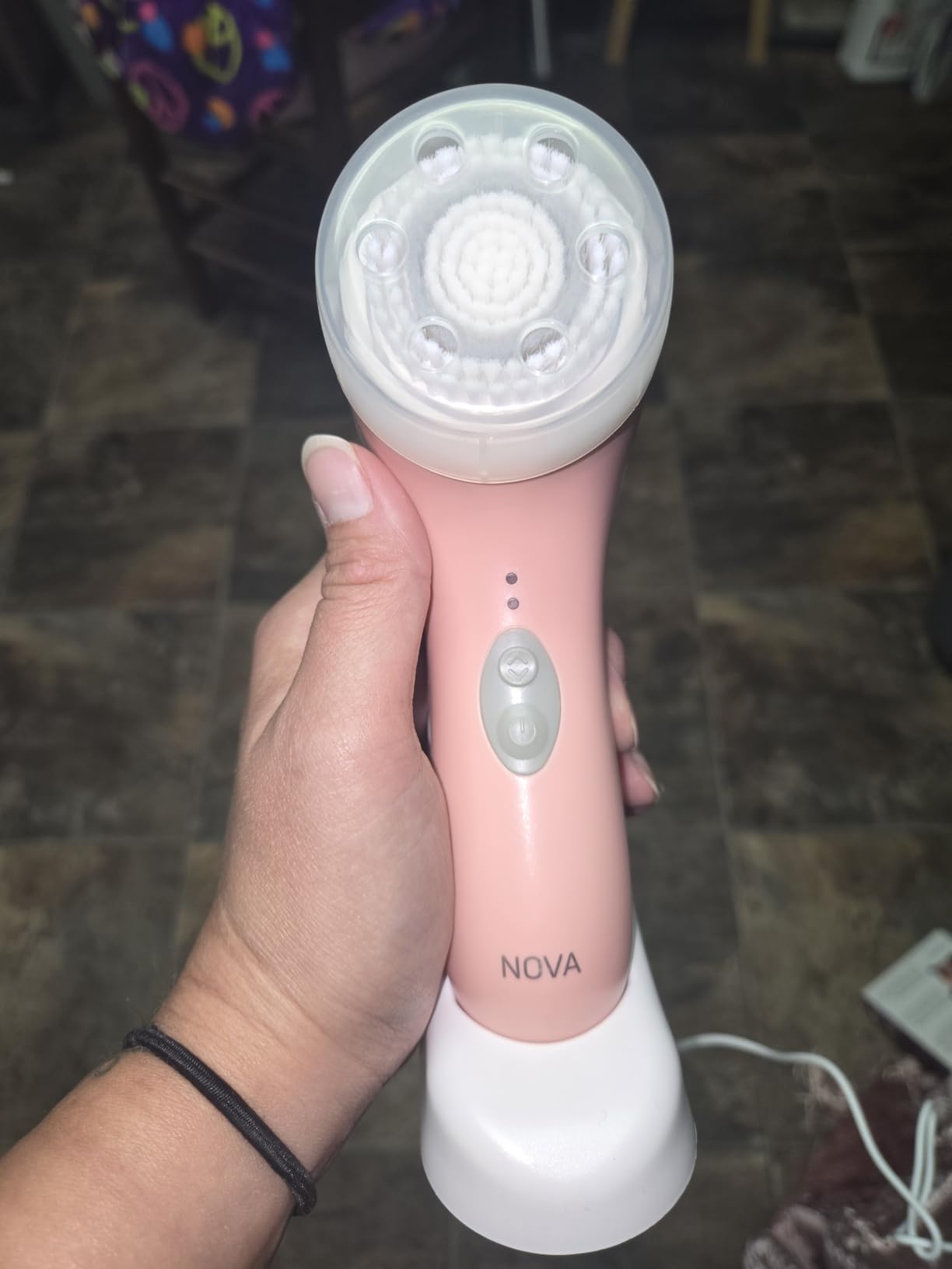 Spa Sciences - NOVA - Sonic Cleansing Brush with Bristles & Infusion System - Anti-Aging Facial Exfoliating, Waterproof, and USB Rechargeable customer photo 2