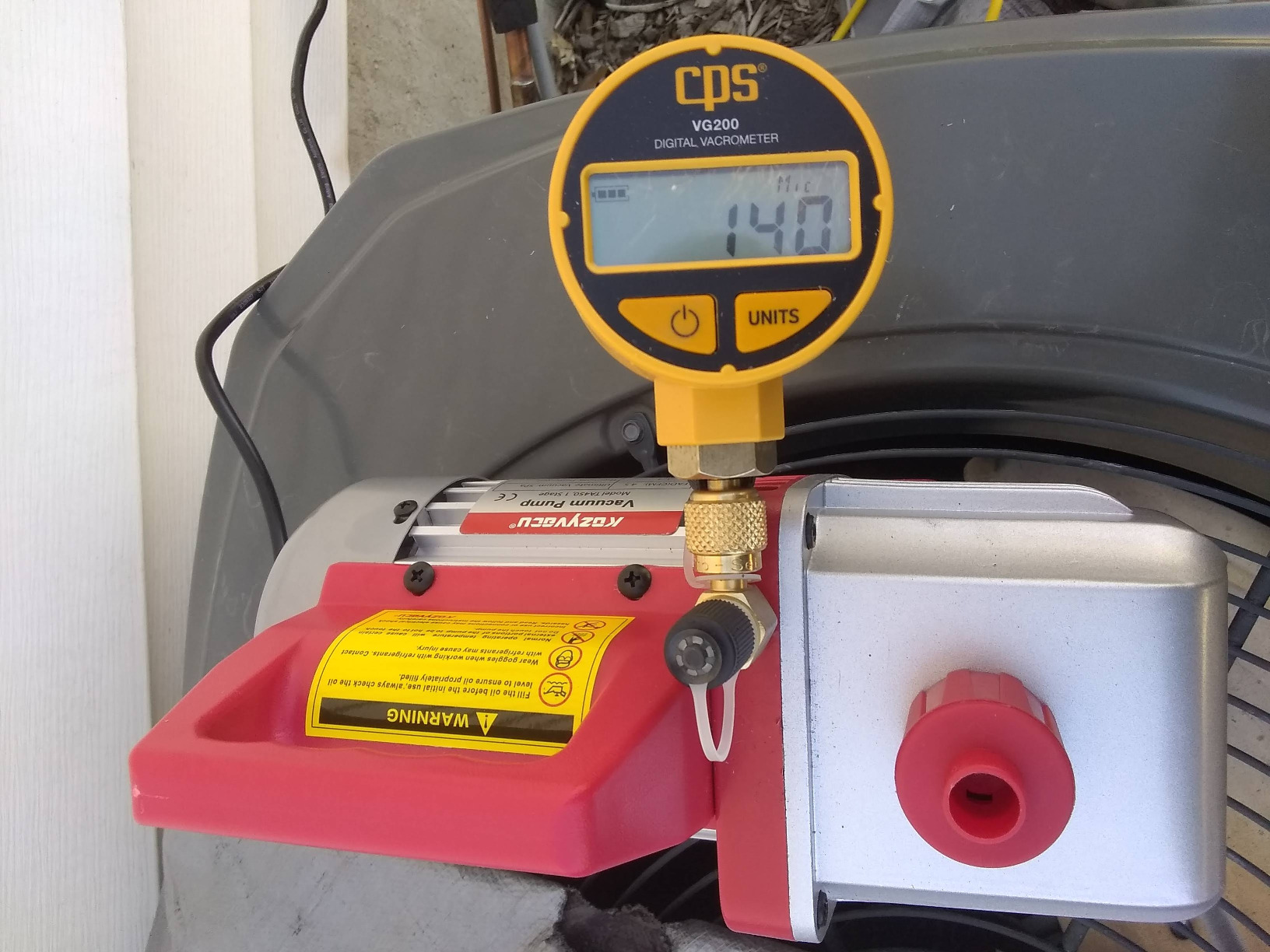 Mini Split/HVAC/AUTO AC Repair Complete Tool Kit - Includes 1-Stage 4.5 CFM Vacuum Pump, Manifold Gauge Set, Hoses and Accessories, Perfect for AC Recovery and R134a Refrigeration customer photo 2