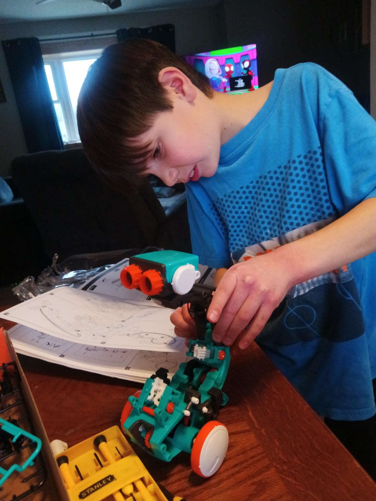 Teach Tech Mech 5, Mechanical Coding Robot, Coding Wheel Makes Robot Throw, Lift, Kick, Draw and More customer photo 2