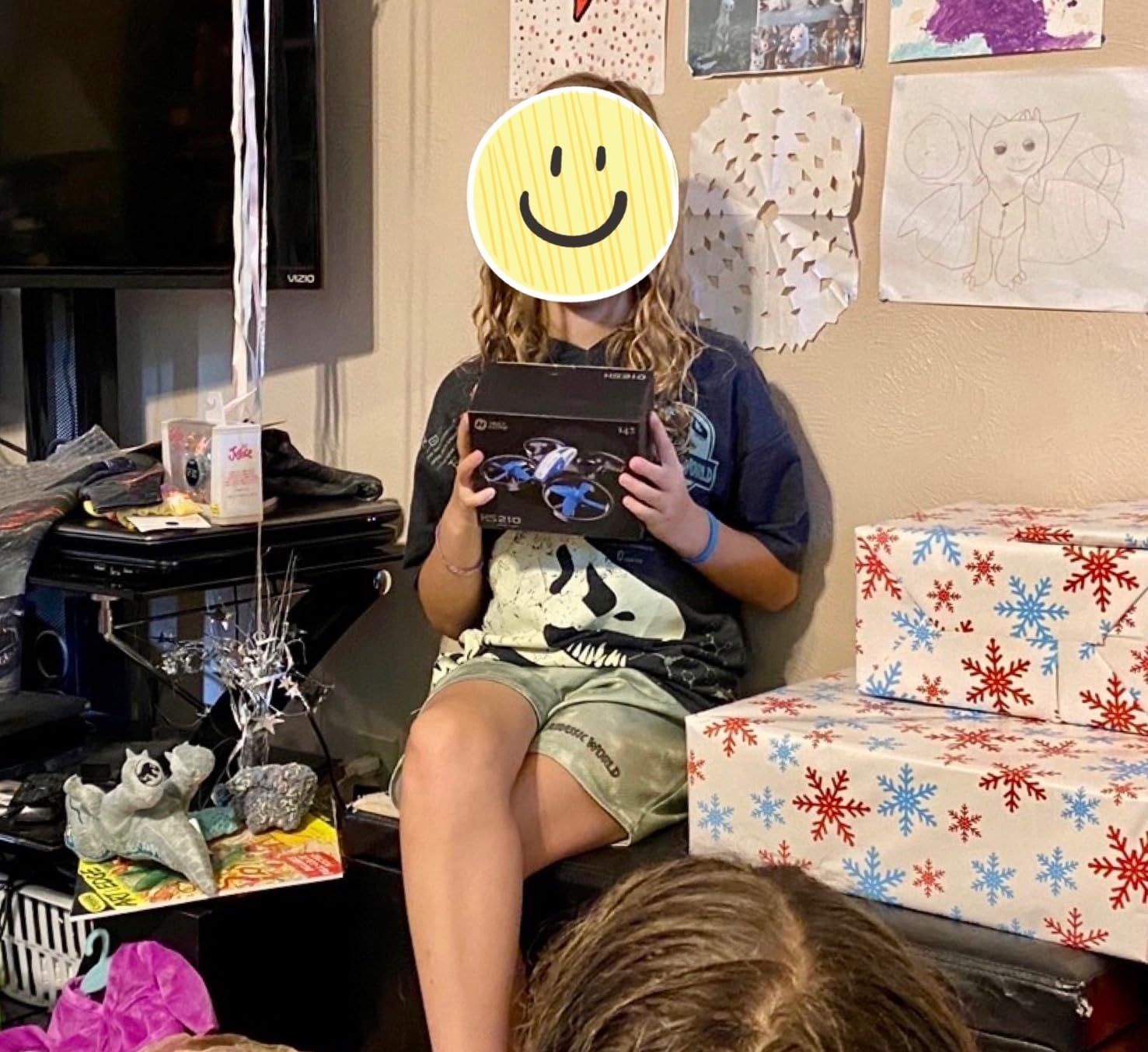 Holy Stone Mini Drone for Kids and Beginners RC Nano Quadcopter Indoor Small Helicopter Plane with Auto Hovering, 3D Flips, Headless Mode and 3 Batteries, Great Gift Toy for Boys and Girls, HS210 Blue customer photo 2