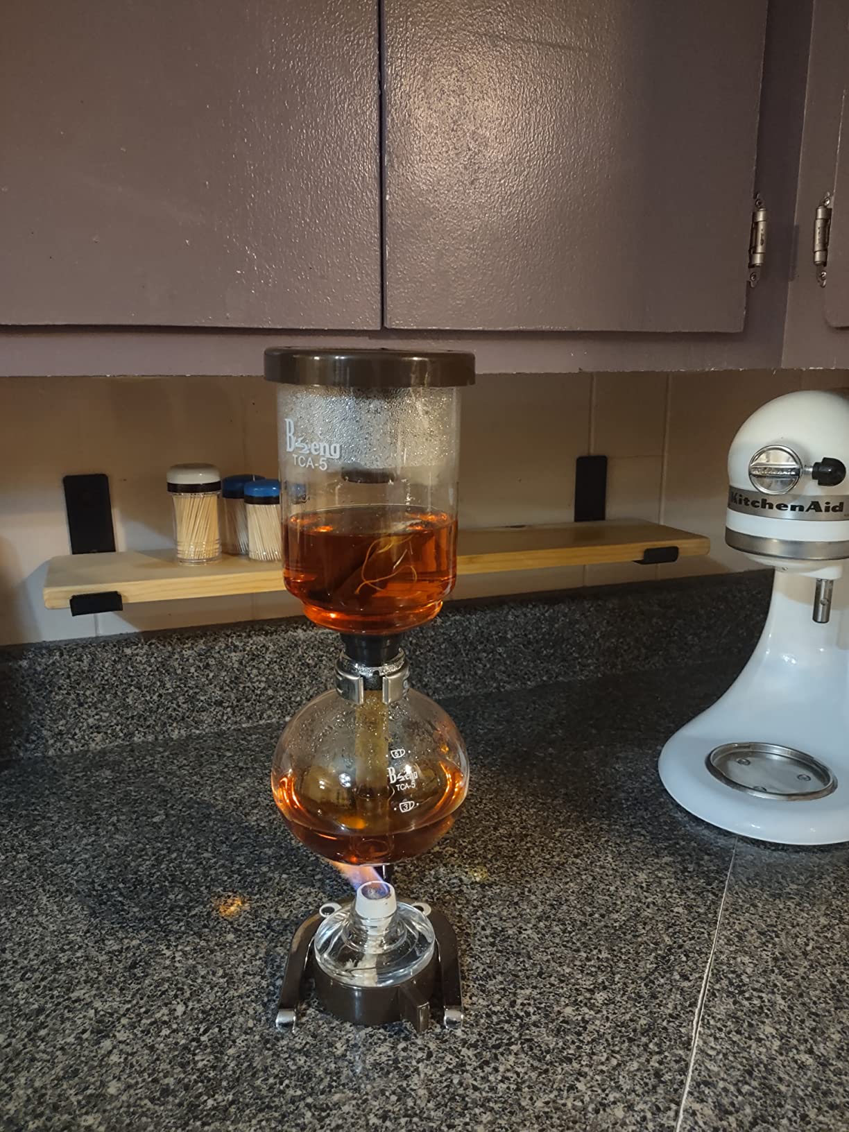 YUCHENGTECH Siphon Syphon Coffee Maker Tabletop Glass Siphon Pot Glass Technica Siphon Vacuum Coffee Maker(5 Cups(600ml)) customer photo 2