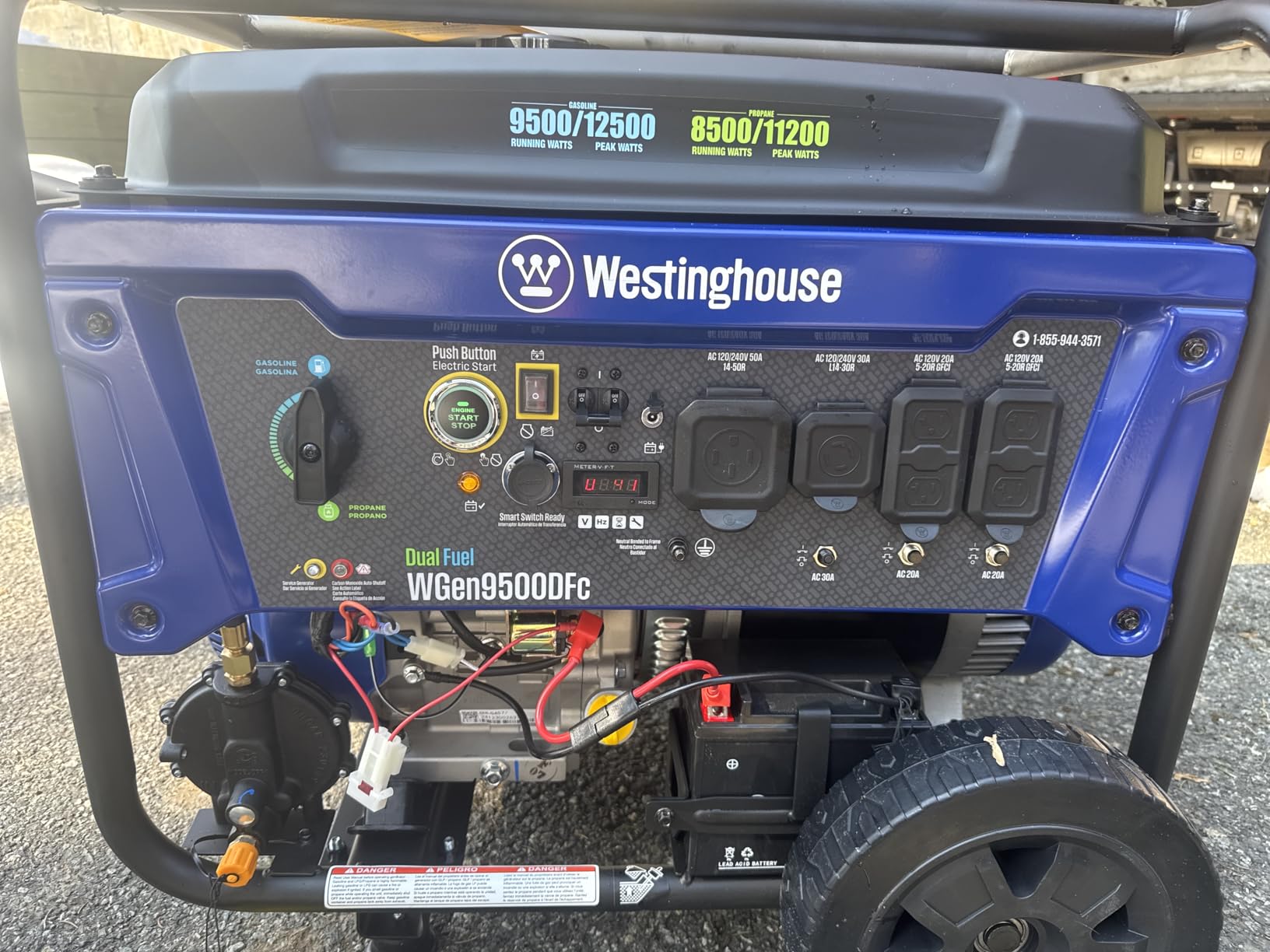 Westinghouse 12500 Watt Dual Fuel Home Backup Portable Generator, Remote Electric Start, Transfer Switch Ready, Gas and Propane Powered customer photo 2