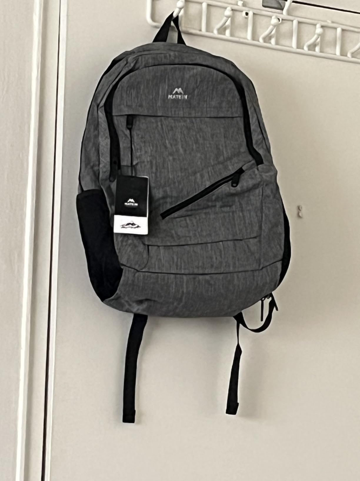 MATEIN Travel Laptop Backpack, 17 Inch Work TSA Approved Carry on Backpack, Large Computer Business Bag for Men Women with Trolley Sleeve and Anti Theft Pocket, College School Rucksack Book Bag, Grey customer photo 1