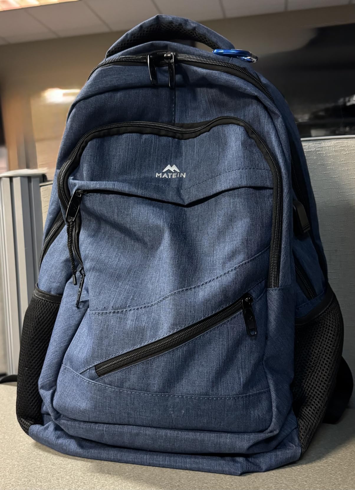 MATEIN Travel Laptop Backpack, 17 Inch Work TSA Approved Carry on Backpack, Large Computer Business Bag for Men Women with Trolley Sleeve and Anti Theft Pocket, College School Rucksack Book Bag, Grey customer photo 2