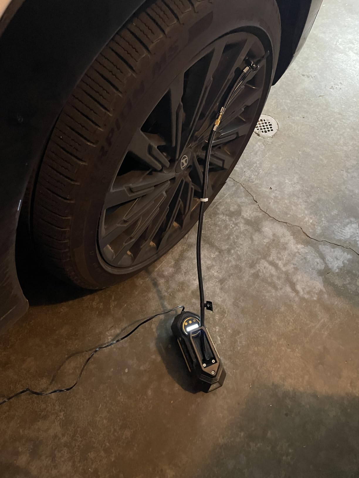 AstroAI Tire Inflator Portable Air Compressor Air Pump for Car Tires-Car Accessories, 9.8Ft Cord-12V DC-Powered Auto Pump with Digital Pressure Gauge, Emergency LED Light for Bicycle, Balloons, Yellow customer photo 2