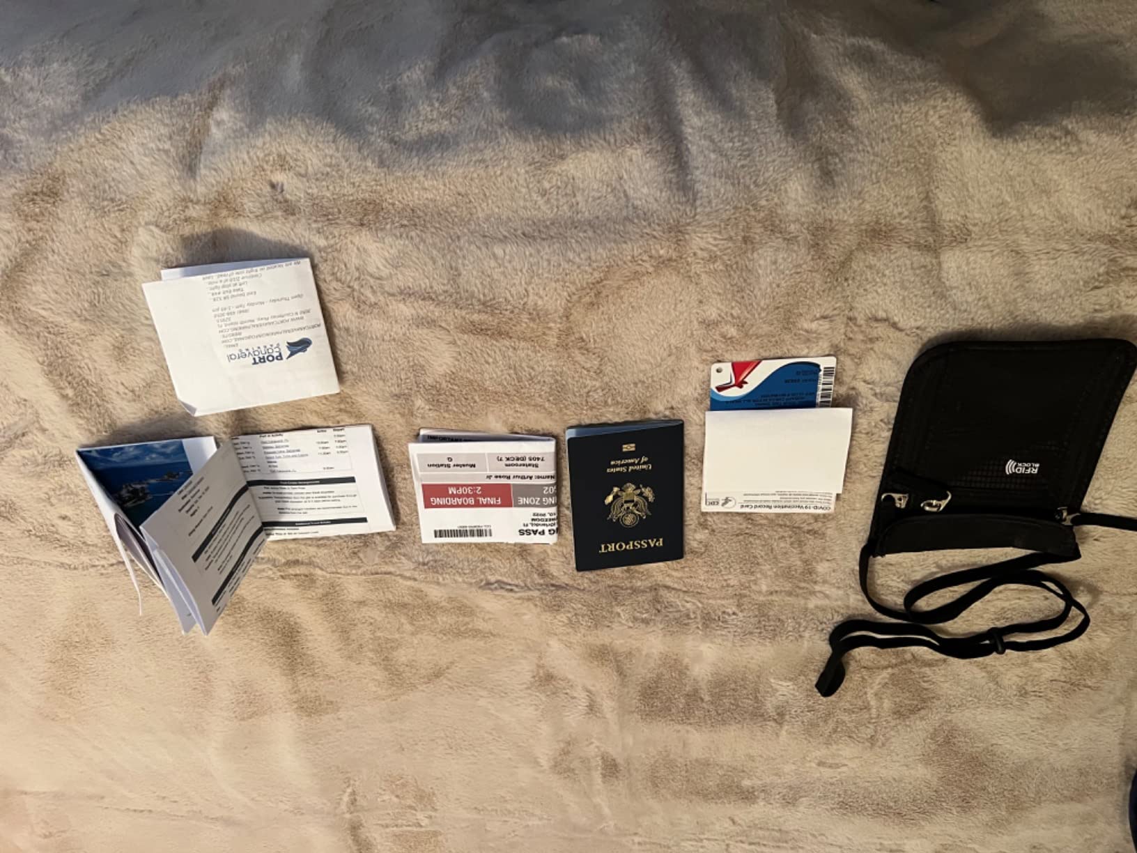 Travel Pouch Neck Wallet Family Passport Holder Organizer Case with RFID Blocking customer photo 2