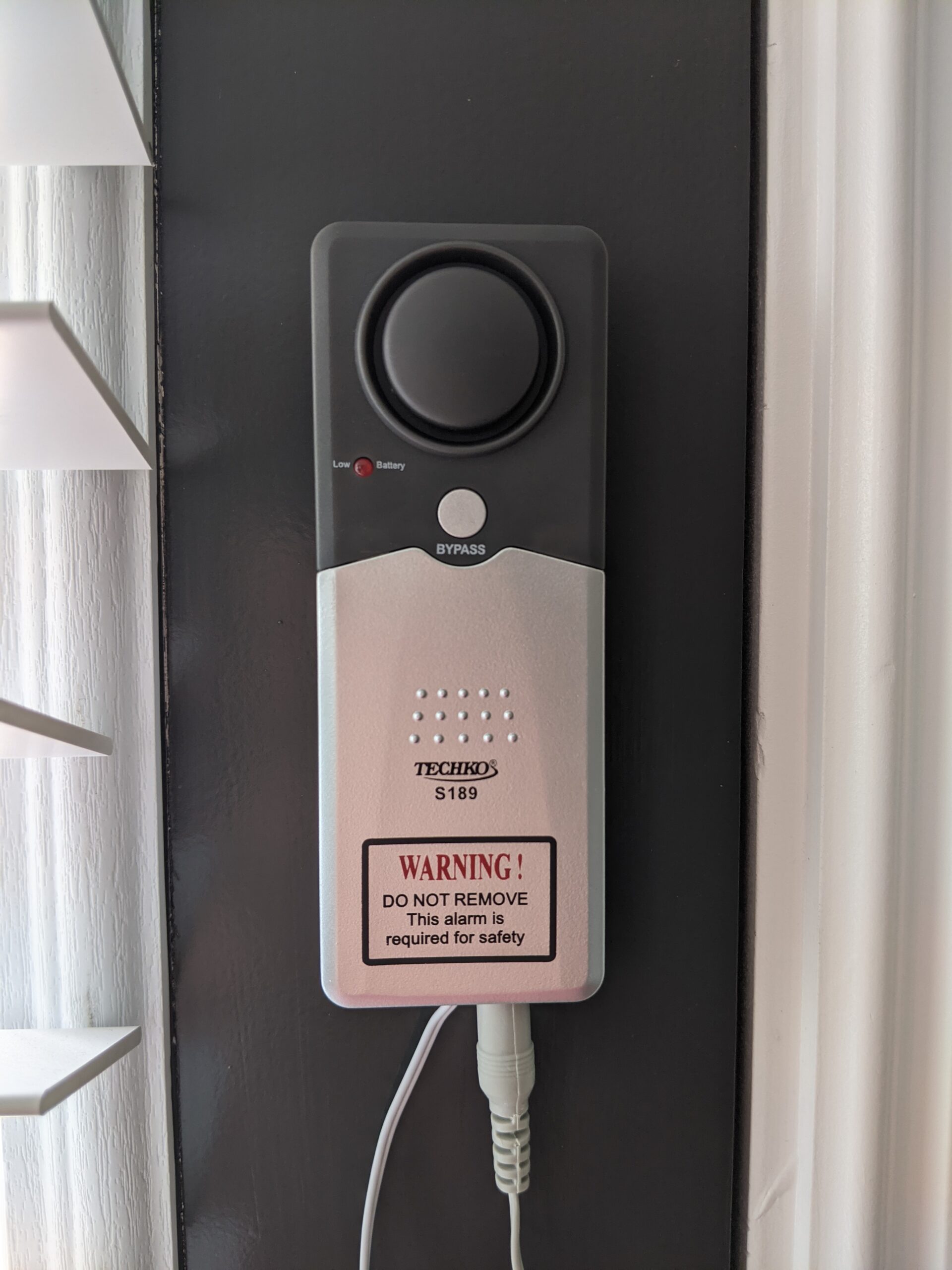 Techko S189 Ultra Slim Safe Pool Alarm for Kids, ETL Listed UL 2017 Compliant, Indoor/Outdor Weather Resistant, 110db Loud Alarm with 2X Bypass Buttons, Gray, 1Count customer photo 1