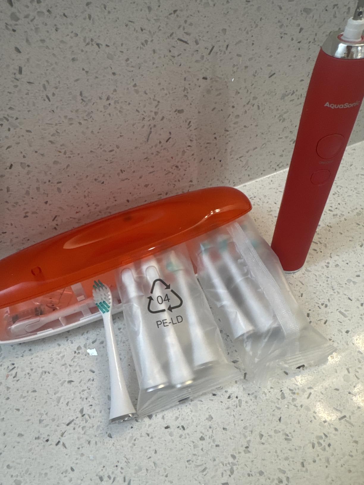 Aquasonic Vibe Series Ultra-Whitening Toothbrush - ADA Accepted Electric Toothbrush - 8 Brush Heads & Travel Case - 40,000 VPM Motor & Wireless Charging - 4 Modes w Smart Timer - Satin Rose Gold customer photo 1