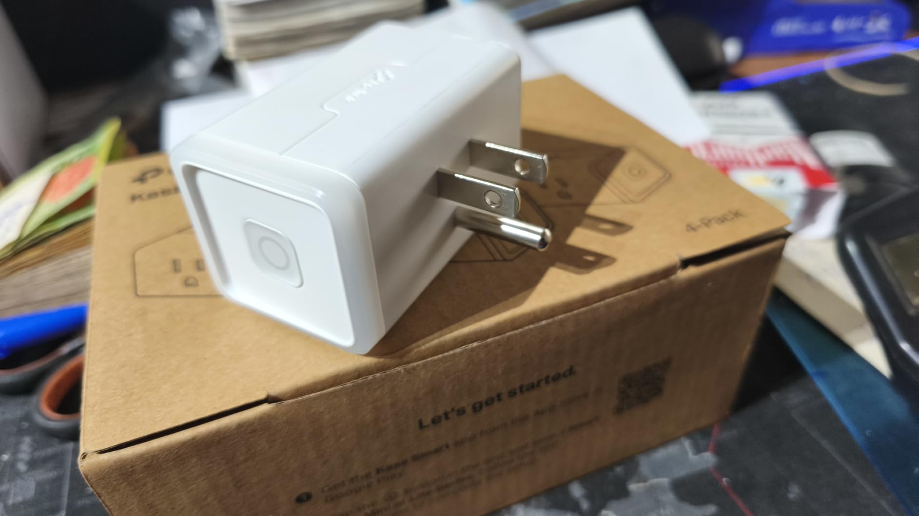 Kasa Smart Plug HS103P4, Smart Home Wi-Fi Outlet Works with Alexa, Echo, Google Home & IFTTT, No Hub Required, Remote Control, 15 Amp, UL Certified, 4-Pack, White customer photo 1