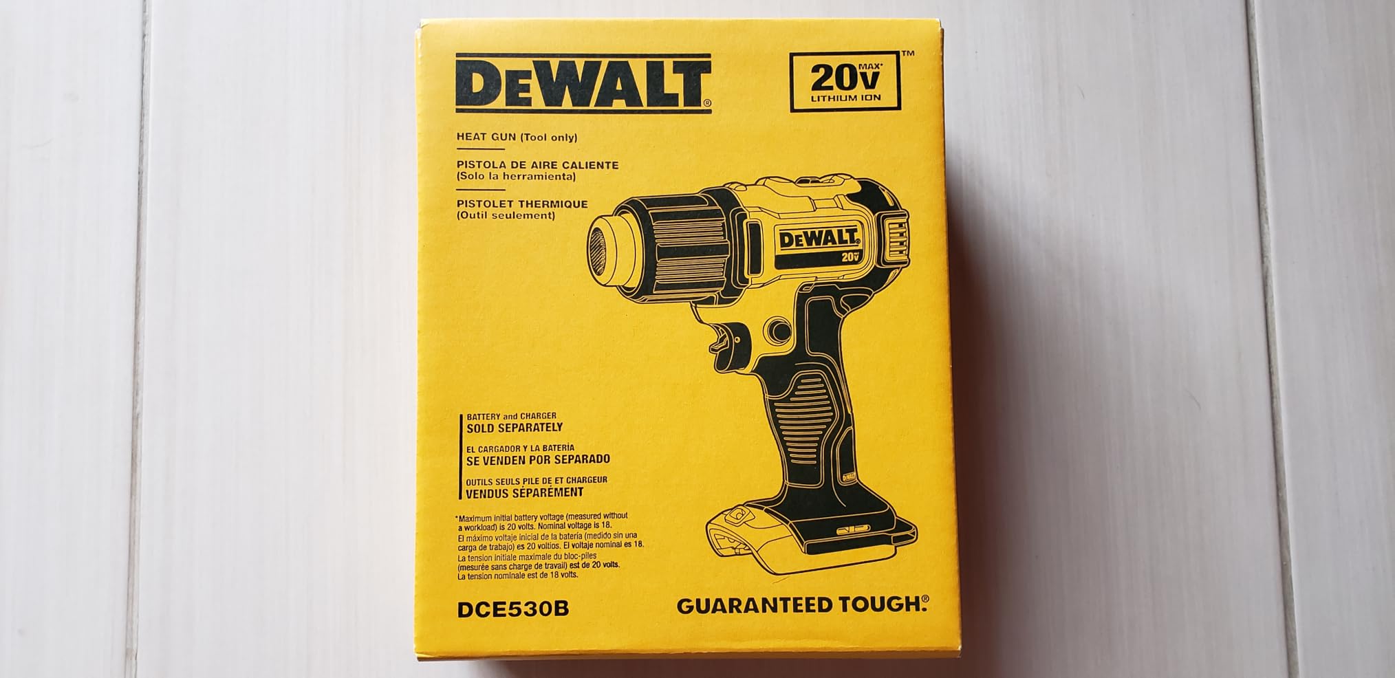 DEWALT 20V MAX Heat Gun, Cordless, Up to 990 Degrees, 42 Minutes of Run Time, LED Light, Heatgun with Flat and Hook Nozzle Attachments,Tool Only (DCE530B) customer photo 2