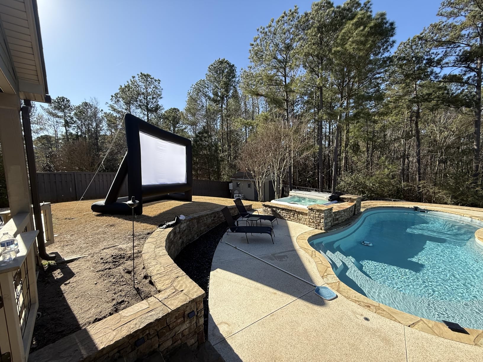 20 Feet Inflatable Projector Screen Outdoor Inflatable Movie Screen with Air Blower Storage Bag, Easy Set Up Blow Up Screen for Backyard Movie Night, Theme Parties, Celebrations customer photo 1