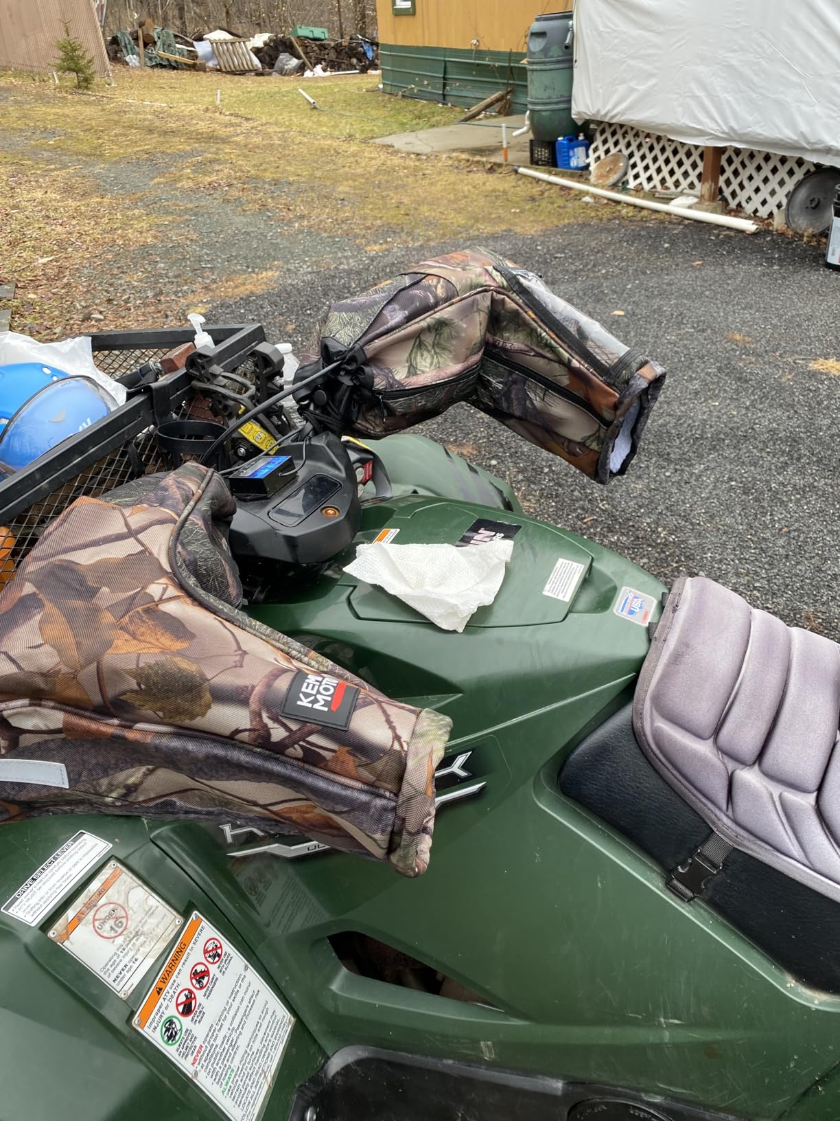 KEMIMOTO ATV Gloves, Touch-Friendly Bag/Front Wind-Breaking Guard Motorcycle Snowmobile Handlebar Mittens Compatible with Sportsman Scrambler FourTrax Grizzly Snowmobile Bicycle customer photo 1