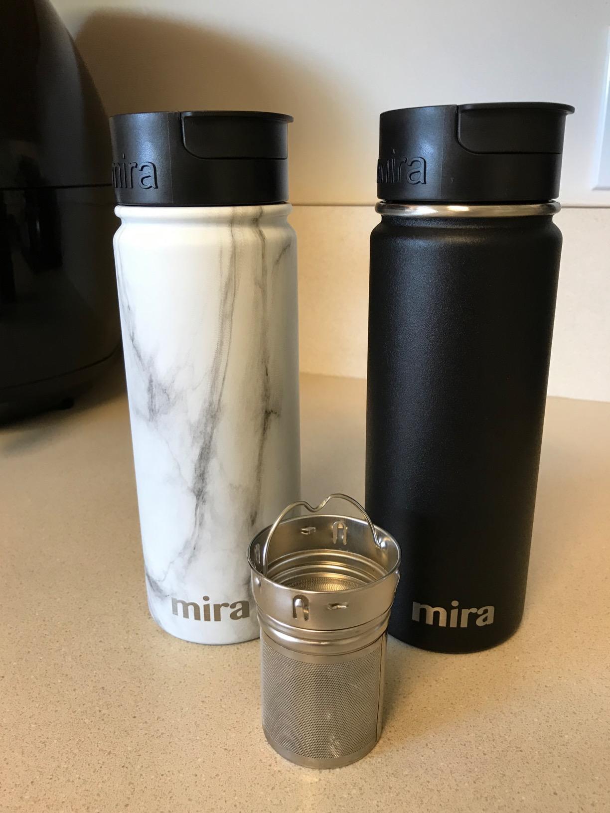 MIRA 18 oz Tea Infuser Thermo - Stainless Steel Travel Bottle with Removable Strainer for Loose Leaf Tea - Insulated Hot & Cold Brew Steeper - Smoke Gray customer photo 1