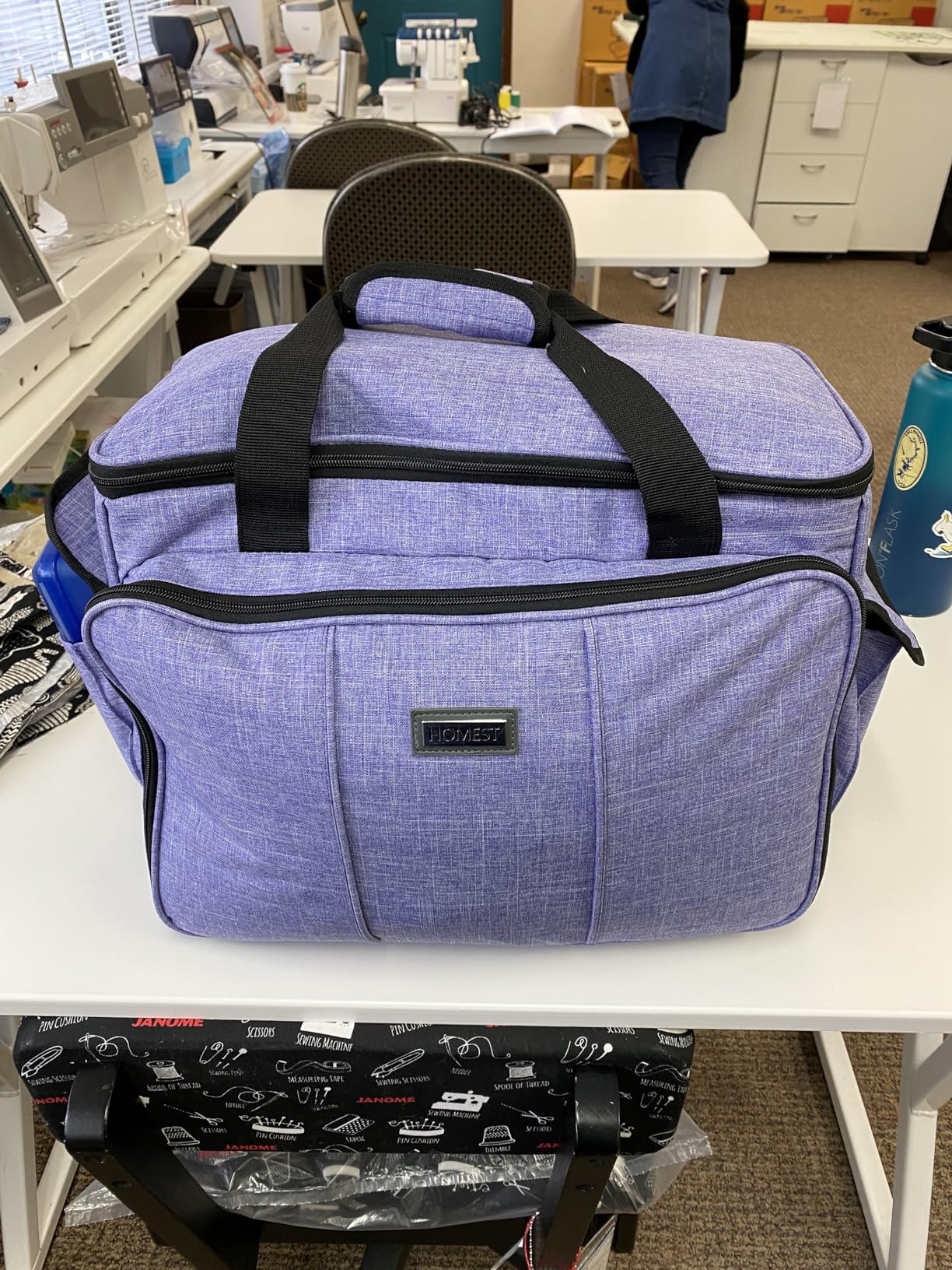 HOMEST Sewing Machine Carrying Case with Multiple Storage Pockets, Universal Tote Bag with Shoulder Strap Compatible with Most Standard Singer, Brother, Janome, Grey (Patent Design) customer photo 1