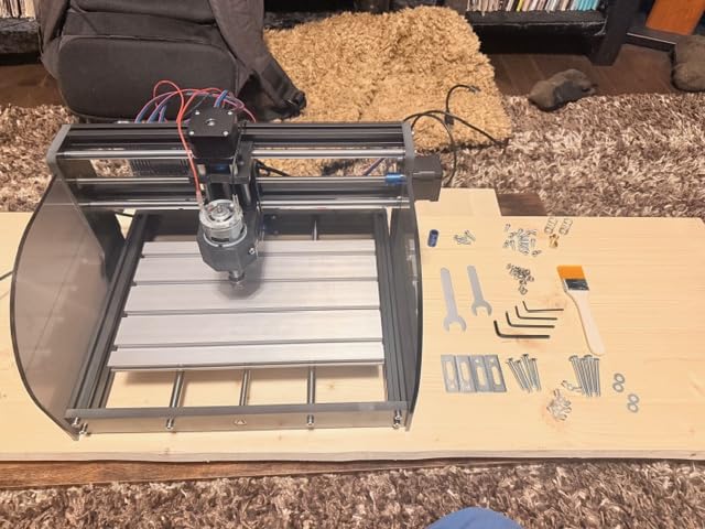 RATTMMOTOR DIY CNC Router Kit, 3 Axis Hobby CNC Router Machine GRBL Control, Plastic Acrylic PVC PCB Wood Mini Desktop Engraving Milling Carving Machine, Working Area 300x180x45mm customer photo 2