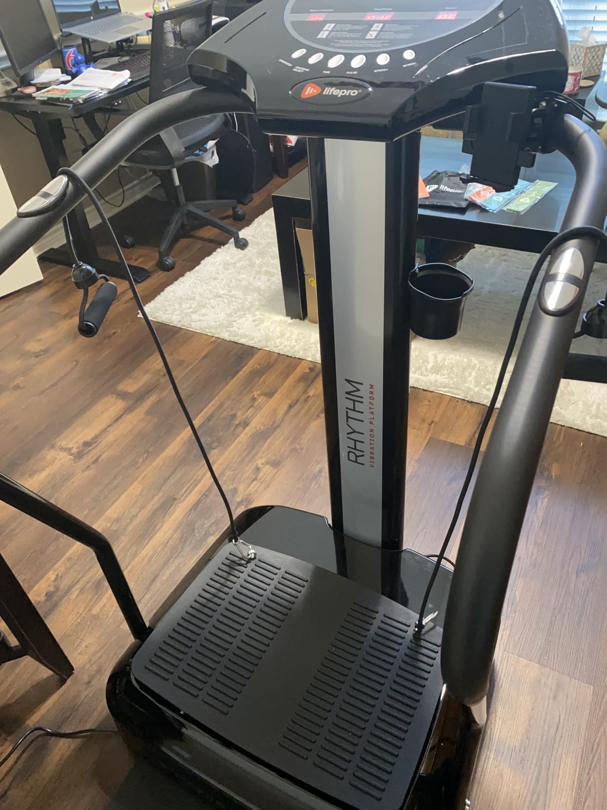 Lifepro Rhythm Vibration Plate Exercise Machine with Handles for Balance Support - Vibrating Plate for Lymphatic Drainage, Circulation & Recovery, Heart Rate Sensor, Phone Holder, 99 Speed Levels customer photo 1