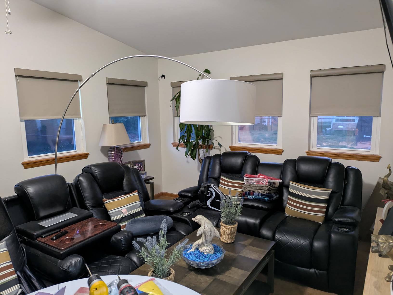 Motorized Roller Shades 100% Blackout Free Stop Window Shades Cordless Wireless Remote Control Window Roller Blinds with Valance for Smart Home and Office, Customized Size, Linen Beige customer photo 2