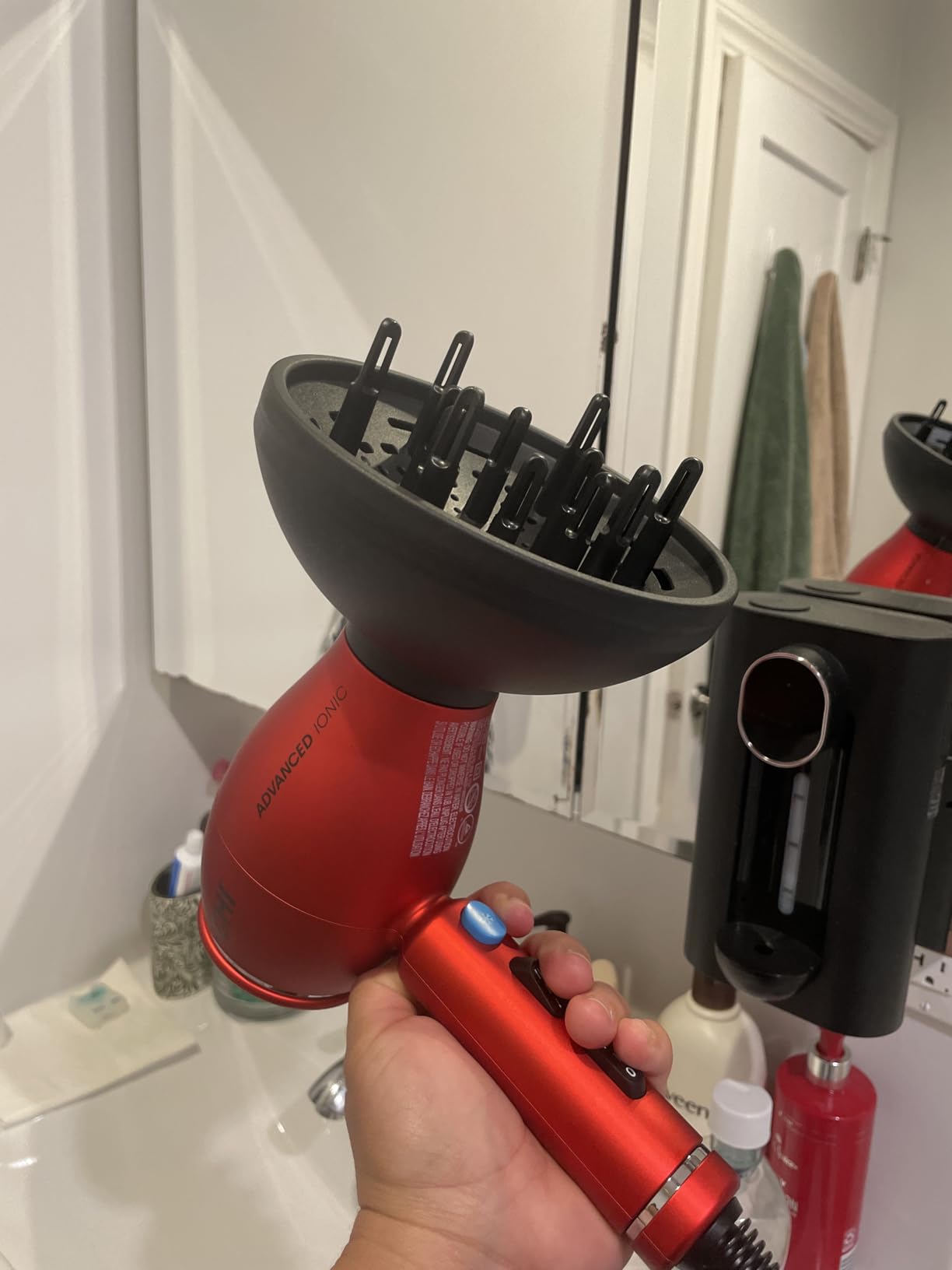 CHI 1875 Series Professional Ionic Hair Dryer with Ceramic Technology, 1875W Fast Drying Blow Dryer, Frizz Reduction & Shine, 3 Heat/2 Speed, Diffuser & Concentrator Attachments customer photo 1