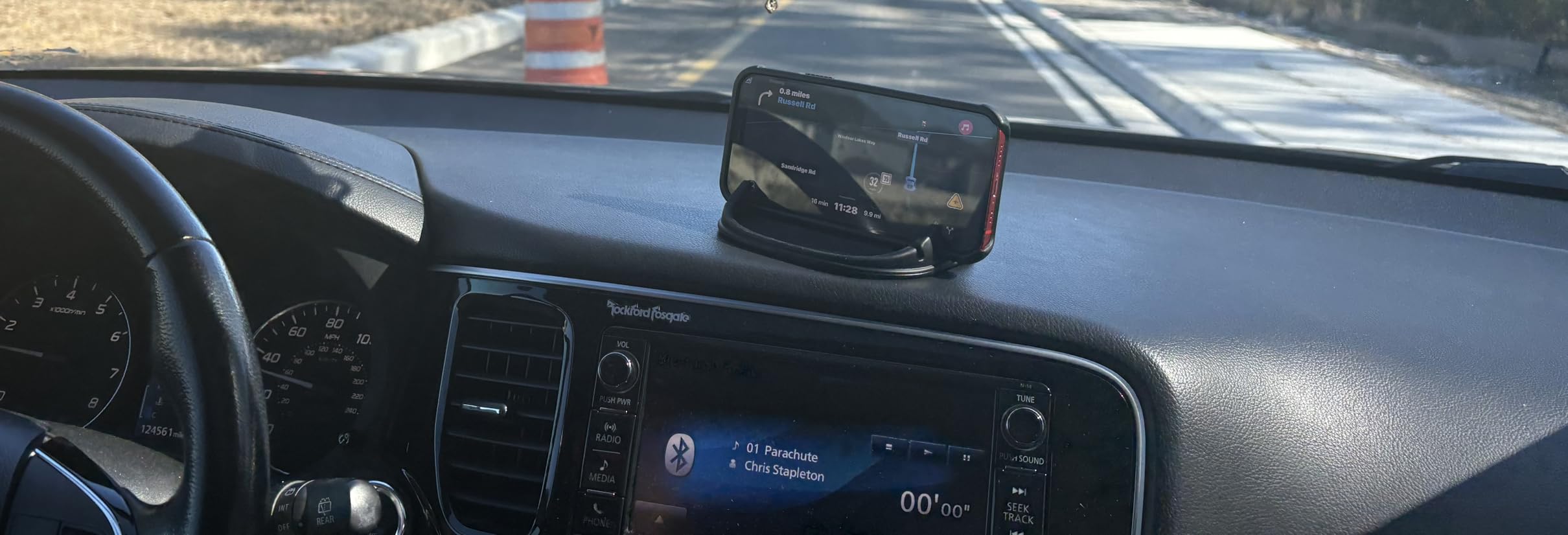 Loncaster Car Phone Holder, Car Phone Mount Silicone Car Pad Mat for Various Dashboards, Slip Free Desk Phone Stand Compatible with iPhone, Samsung, Android Smartphones, GPS Devices and More, Black customer photo 1