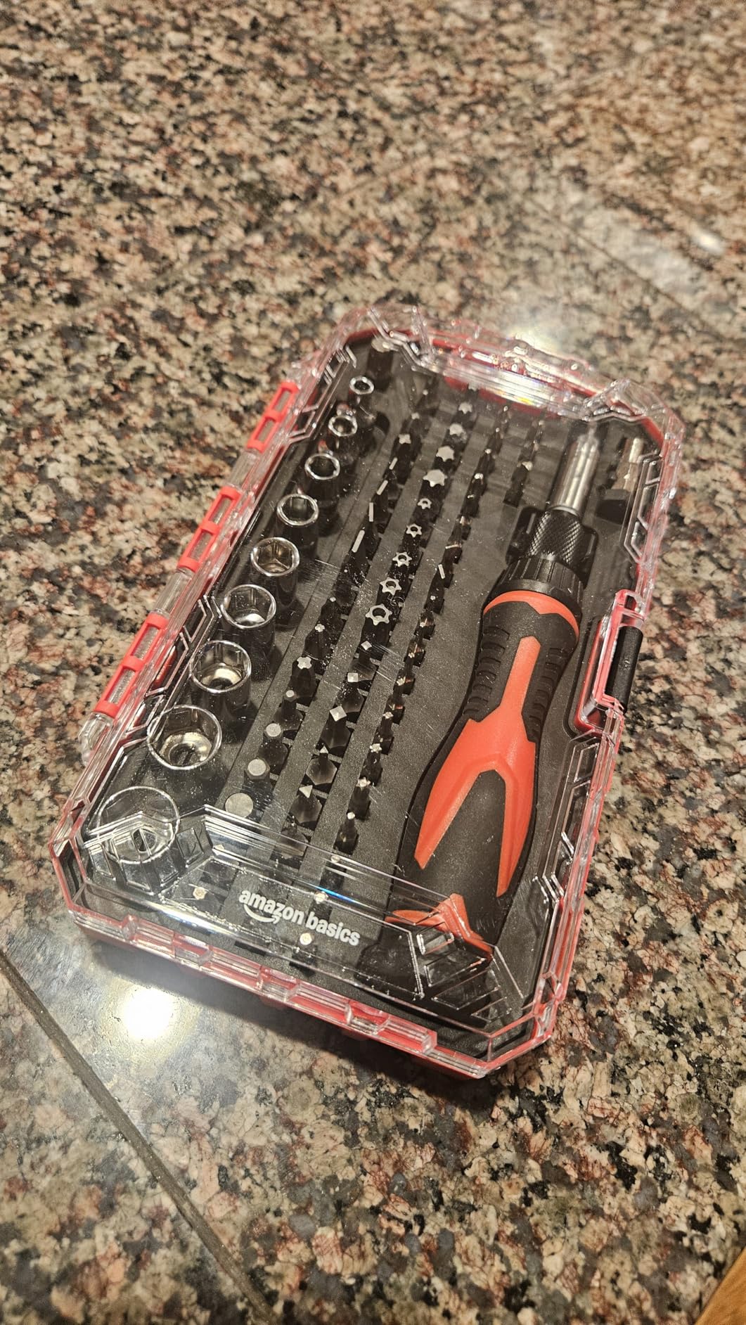 Amazon Basics Magnetic Ratcheting Wrench and Electronics Precision Screwdriver Tool Set, 73-Piece, with Carry Case for Household Repair, Small Jobs, Eyeglasses customer photo 2