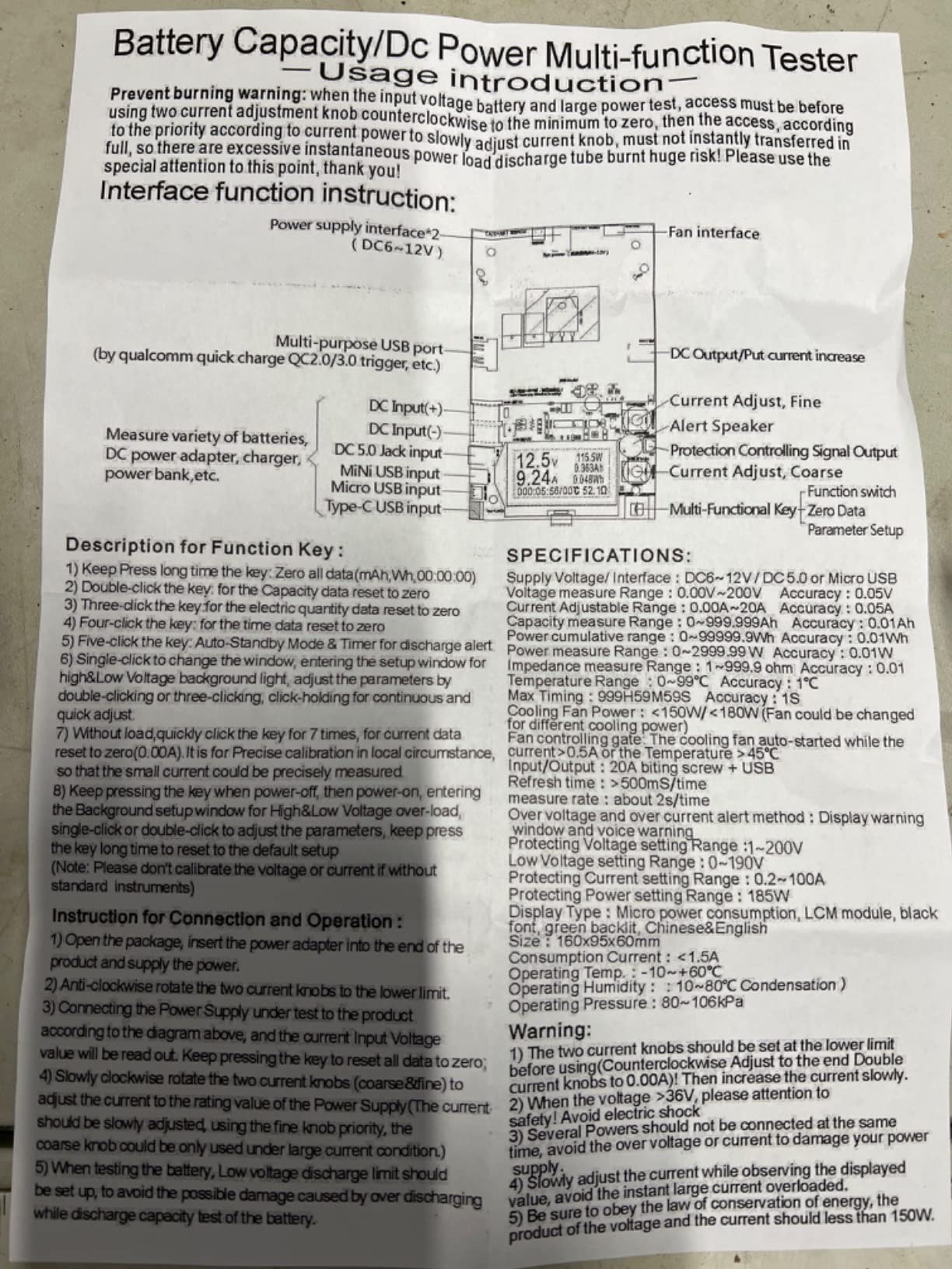 Electronic Load Tester, USB Load Tester 150W 200V 20A Adjustable Constant Current Electronic Load Battery Capacity Tester Module Power Meter, Intelligent Discharge Power customer photo 2
