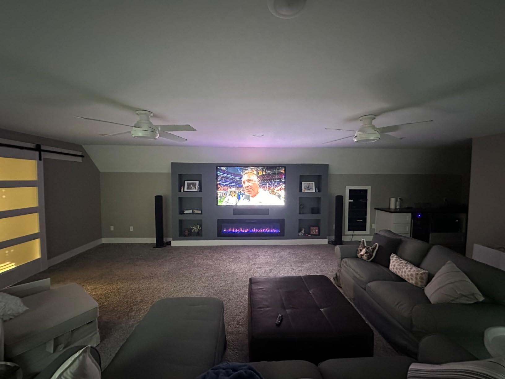 R.W.FLAME Electric Fireplace 50 inch Recessed and Wall Mounted,The Thinnest Fireplace, Low Noise, Fit for 2 x 6 Stud, Remote Control with Timer,Touch Screen,Adjustable Flame Colors and Speed customer photo 1