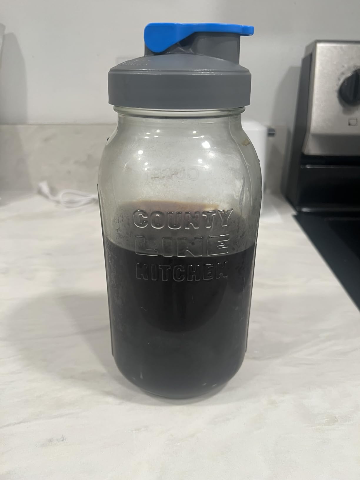 County Line Kitchen Glass Cold Brew Coffee Maker with Lid - Wide Mouth, 2 Quart (64 oz) - Heavy Duty, Leak Proof - Sun & Iced Tea Pitcher, Cold Brew Coffee, Breast Milk Storage, Water - Gray customer photo 1