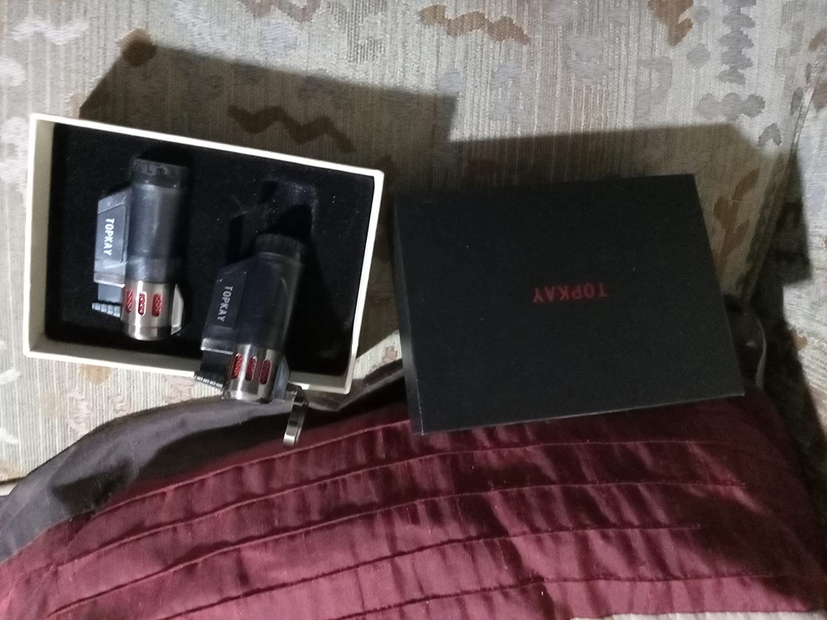 Cigar Lighters Triple Jet Flame Torch Lighters, Windproof Butane Refillable Torch Lighters with a Gift Box, 2 Packs (Butane Not Included) customer photo 2