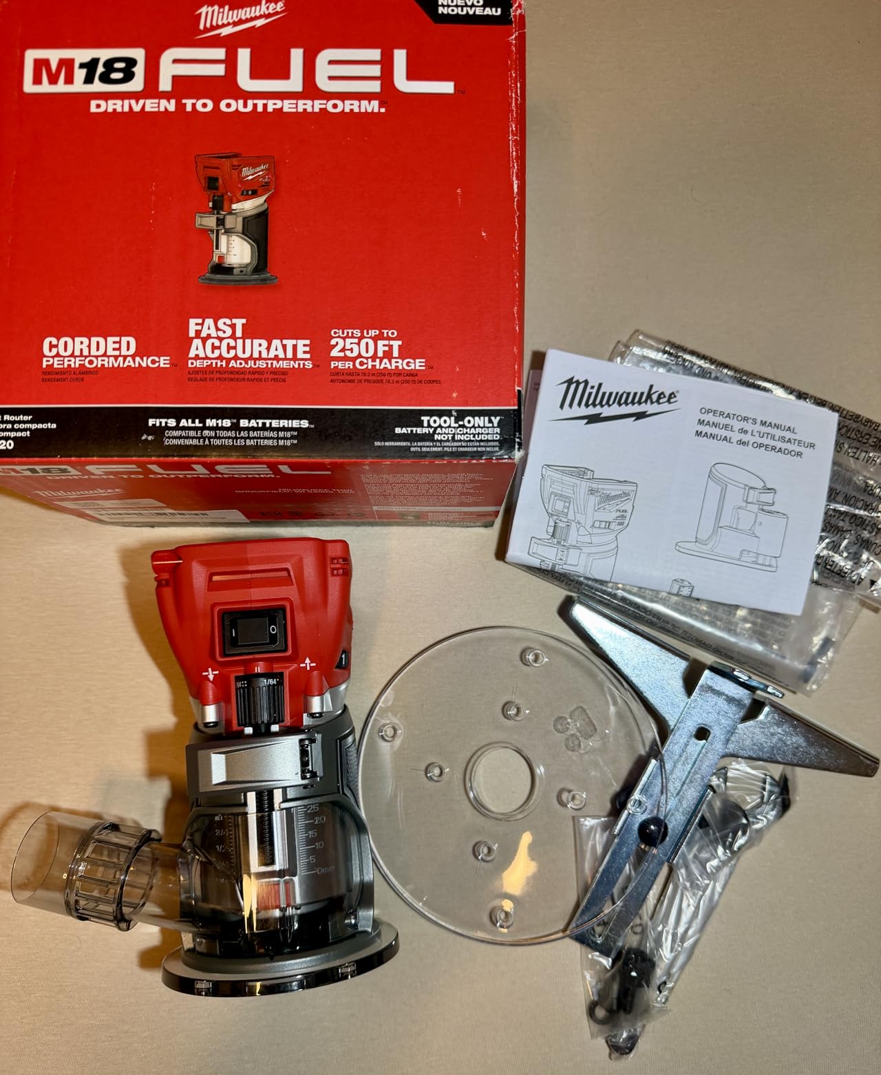 Milwaukee's Cordless Compact Router,18.0 Voltage customer photo 1