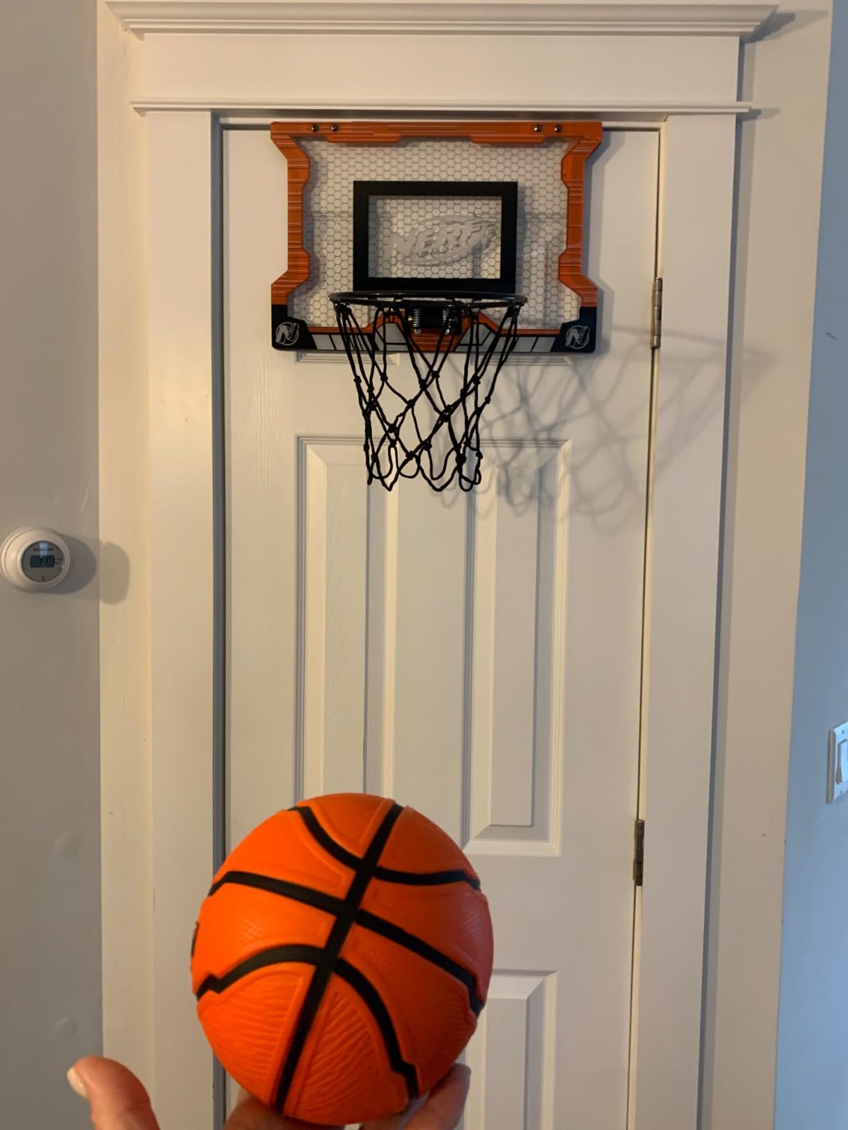 NERF Basketball Hoop Set - Pro Hoop Mini Hoop Set with Mini NERF Basketball - Steel Rim Great for Dunking customer photo 1