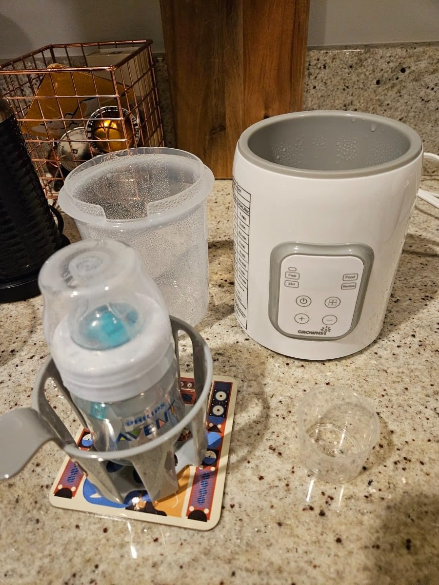 Bottle Warmer, Grownsy 8-in-1 Fast Baby Bottle Warmer with Timer, Safe for Breastmilk Nutrients, Accurate Temperature Control, with Defrost, Sterili-zing, Keep Warm, Heats Baby Food & Bottles customer photo 1