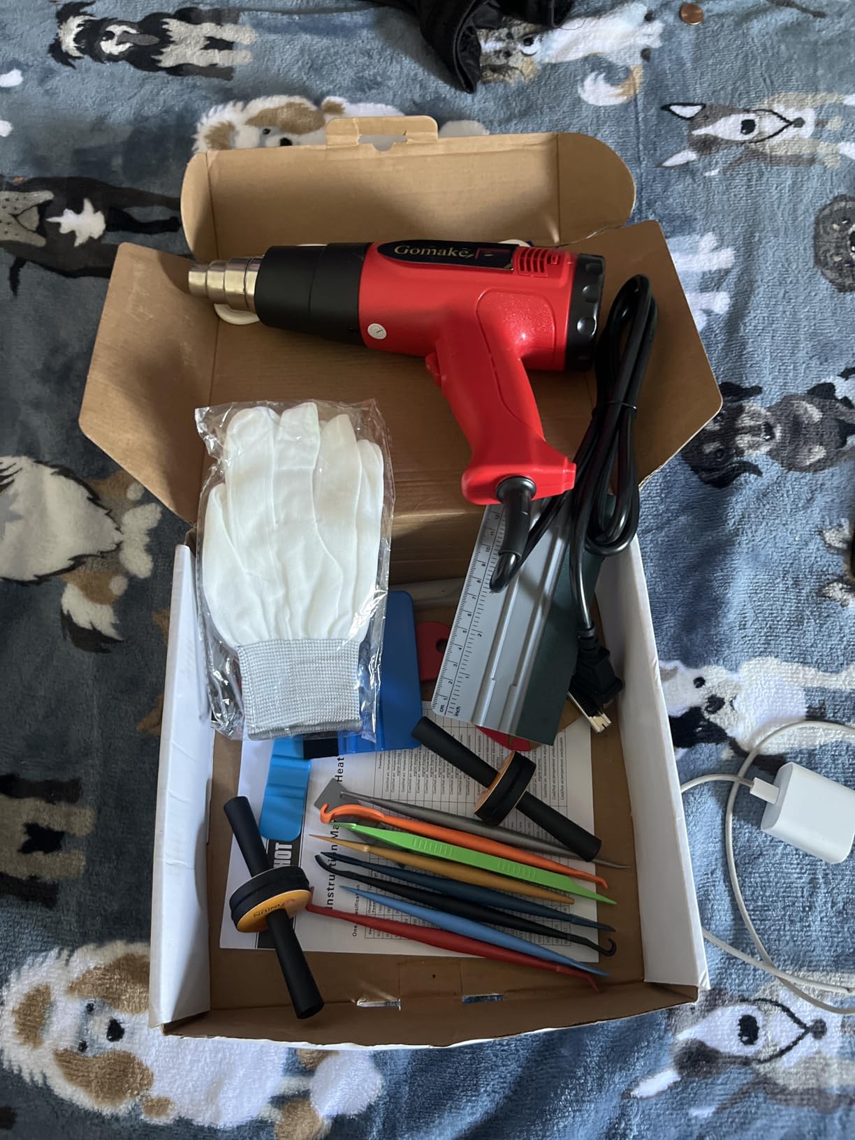 Gomake Vinyl Wrap Tool Car Wrap kit for Window Tint Film Installation, Include Heat Gun, Tinting Squeegee,Micro Tucking Stick, Film Cutter, Magnet Holder, Plastic Scraper customer photo 1