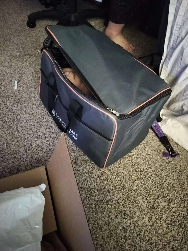 Allplay Game Haul Board Game Bag | Padded Travel Bag for Board Games & Tabletop Storage | Heavy-Duty Carry Case with Shoulder Strap, Large Capacity, Water-Resistant Design (Oxford Gray) customer photo 1