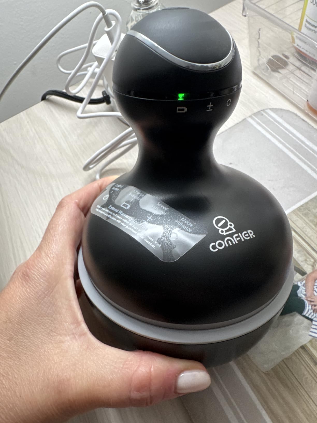 COMFIER Electric Cordless Hair Scalp Massager with Kneading 84 Massage Nodes, Handheld Portable Head Scratcher Massager for Hair Growth, Deep Clean and Stress Relax, Gifts for Men Dad customer photo 2