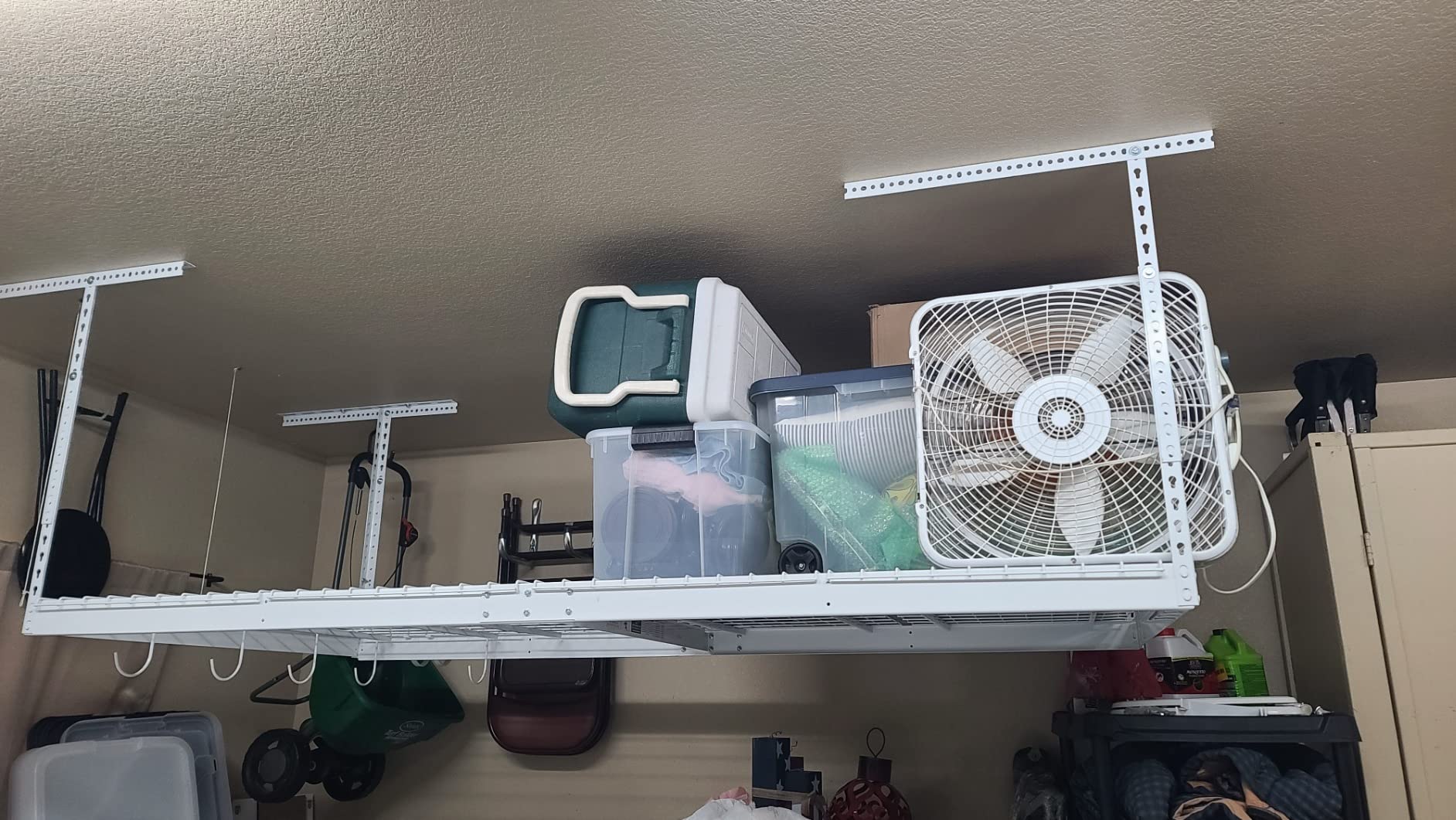 2-Pack 4 x 8 MonsterRax Overhead Garage Storage Rack, Ceiling Racks for Garage, Organization Shelving, Adjustable Hanging Shelf, Grey, 24