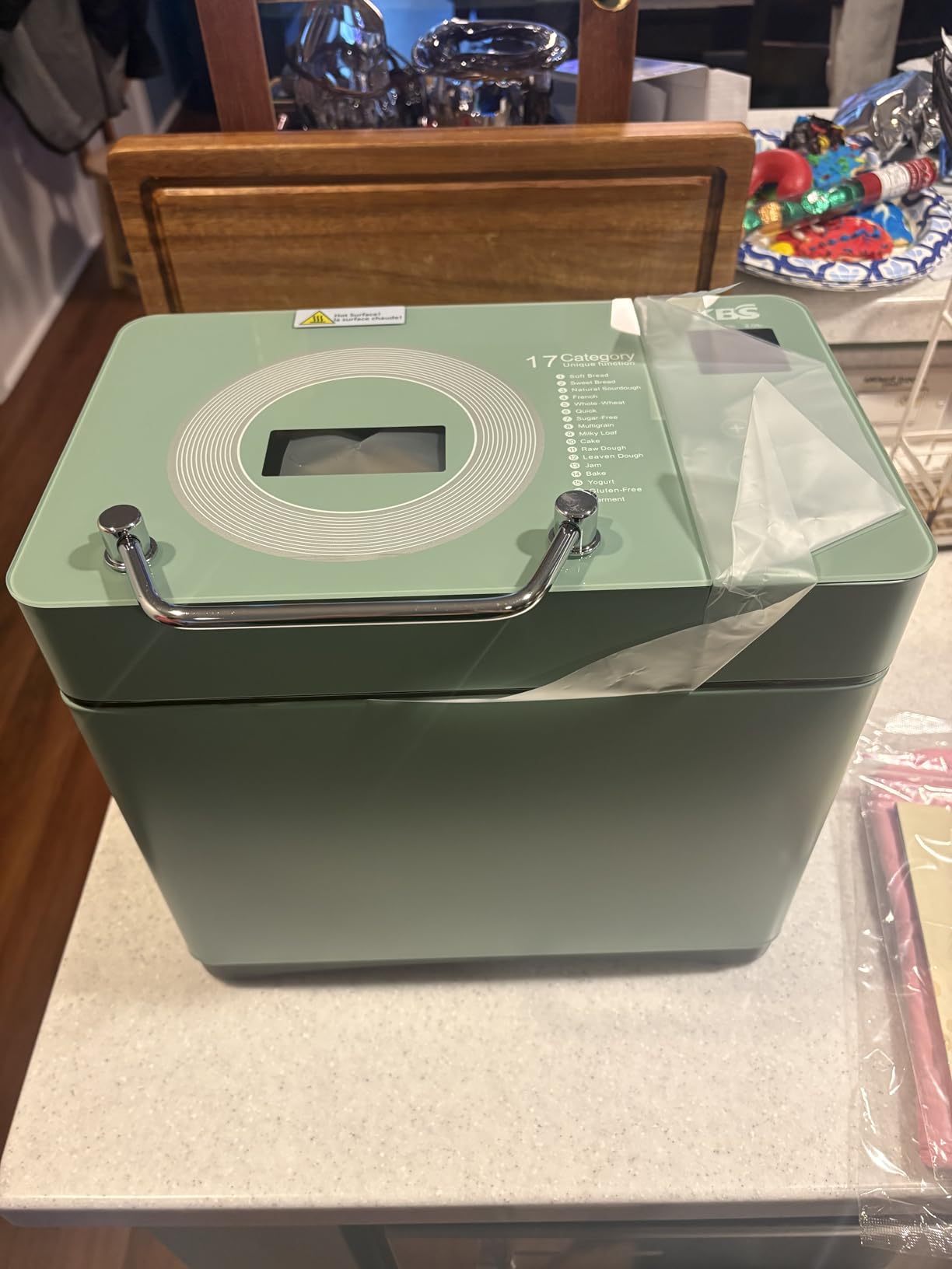 KBS Premium 2LB Convection Bread Maker Dual Heaters, 710W Stainless Steel 17-in-1 Bread Machine Healthy Ceramic Pan, Nut Dispenser,Touch Panel, 3 Loaf Sizes 3 Crust Colors, 15H Timer,Low Noise,Recipes customer photo 1