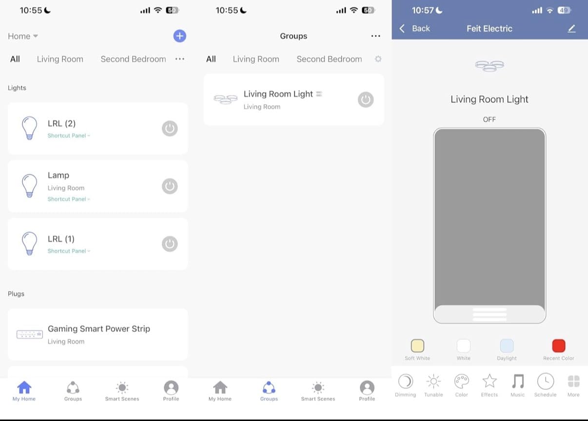 Feit Electric Smart Light Bulbs with RGBW Color Changing and Tunable White, 60W Replacement, Dimmable, Wi-fi Enabled, No Hub Needed, Works with Alexa and Google, OM60/RGBW/CA/AG/3, 3 Pack customer photo 2