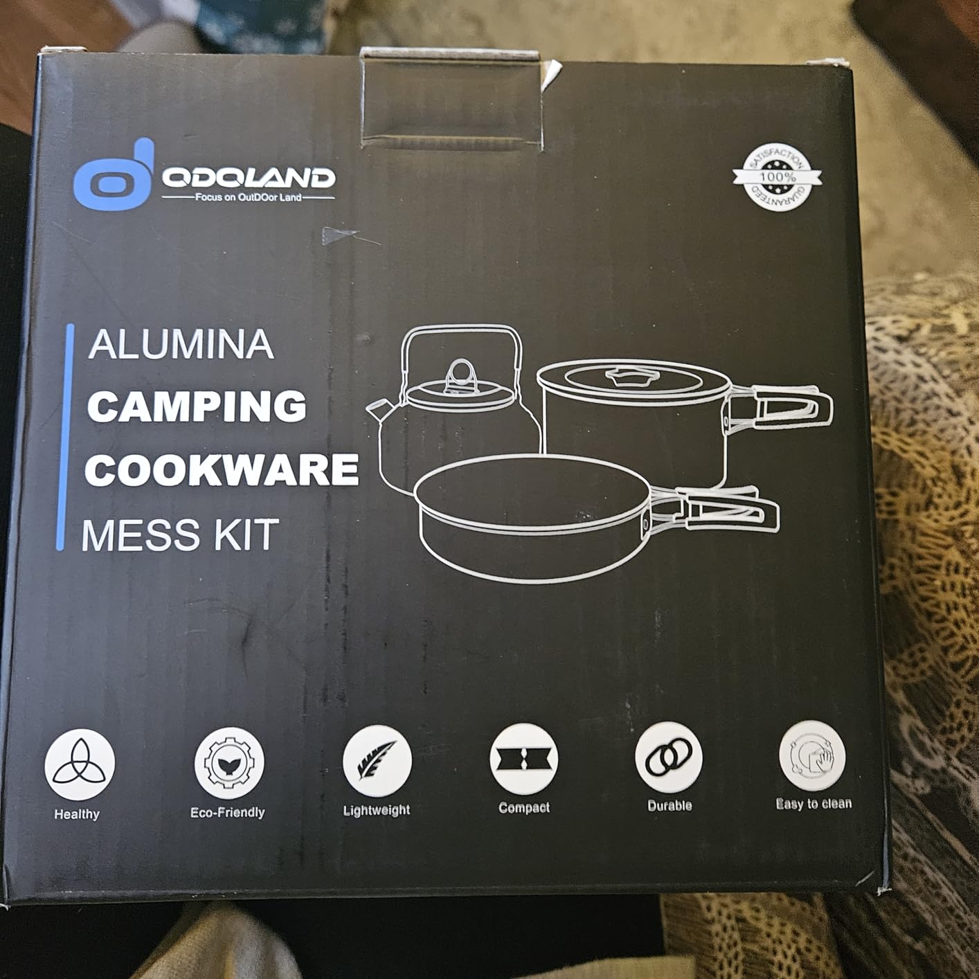 Odoland 16pcs Camping Cookware Set with Folding Camping Stove, Non-Stick Lightweight Pot Pan Kettle Set with Stainless Steel Cups Plates Forks Knives Spoons for Camping Backpacking Outdoor Picnic customer photo 1