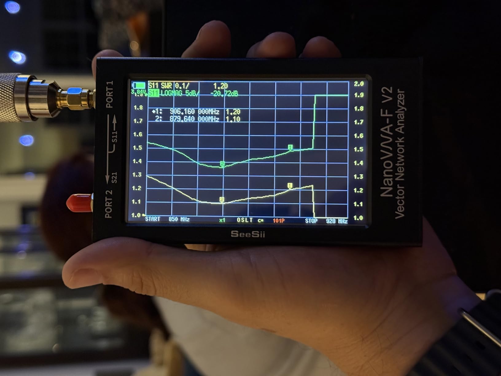 Upgraded NanoVNA-F V2 Vector Network Analyzer 50kHz-3000MHz HF VHF UHF VNA Antenna Analyzer 4.3 inch with 5000mA-h,Measuring S-Parameter Voltage SWR, Phase, delay, Smith Chart customer photo 1